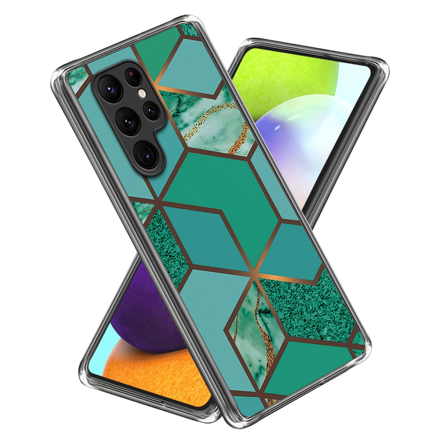 Cell Phone Case for Samsung Galaxy S24 Ultra Shell Abstract Marble Printed IMD TPU Cover - Style D