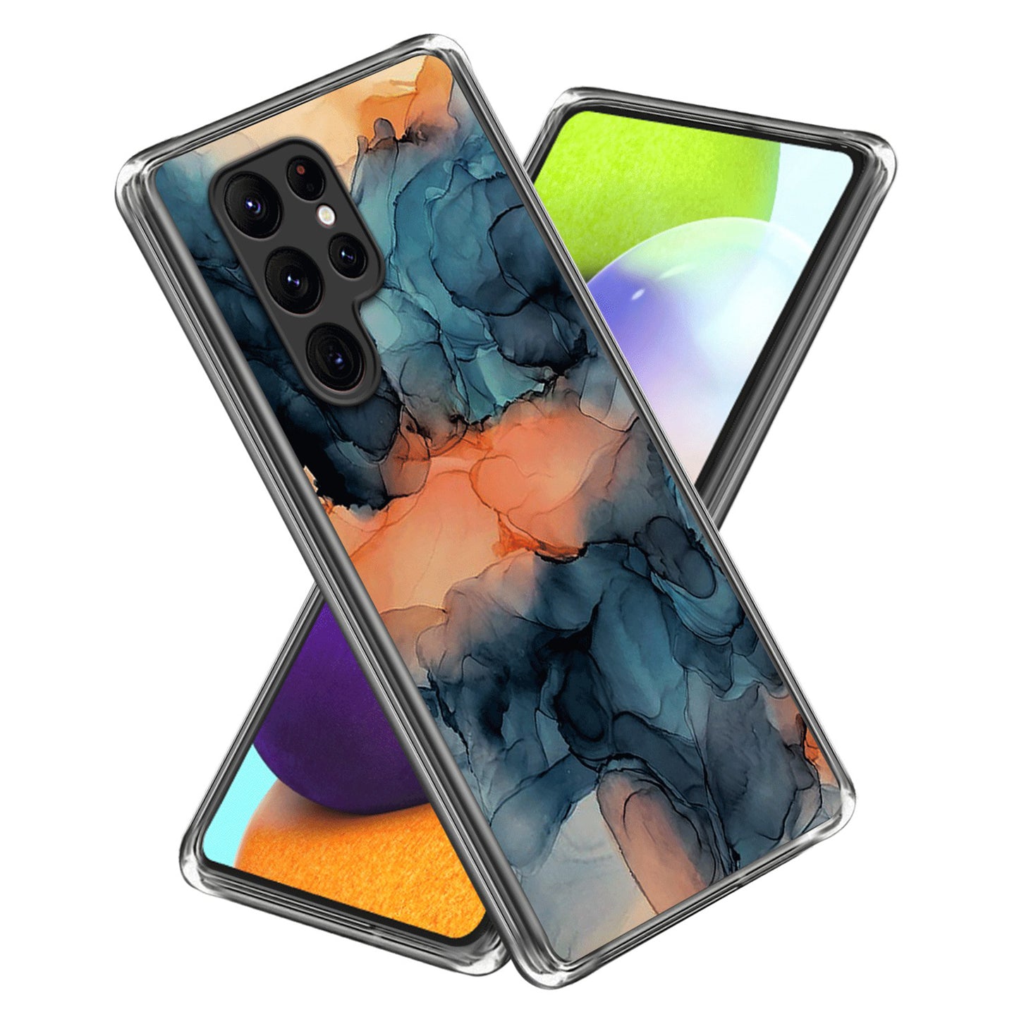 Cell Phone Case for Samsung Galaxy S24 Ultra Shell Abstract Marble Printed IMD TPU Cover - Style A