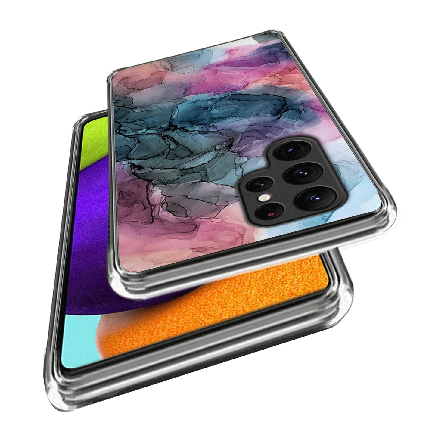 Cell Phone Case for Samsung Galaxy S24 Ultra Shell Abstract Marble Printed IMD TPU Cover - Style B