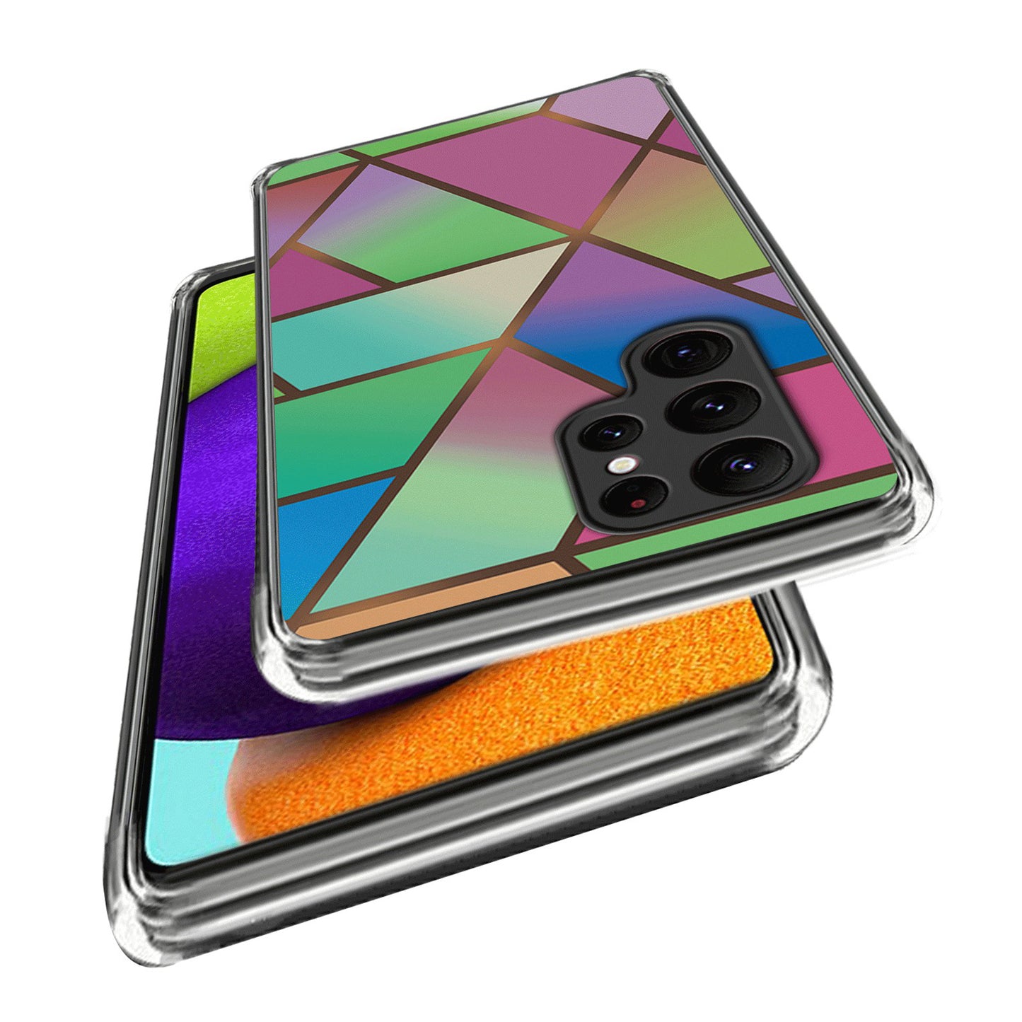 Cell Phone Case for Samsung Galaxy S24 Ultra Shell Abstract Marble Printed IMD TPU Cover - Style E