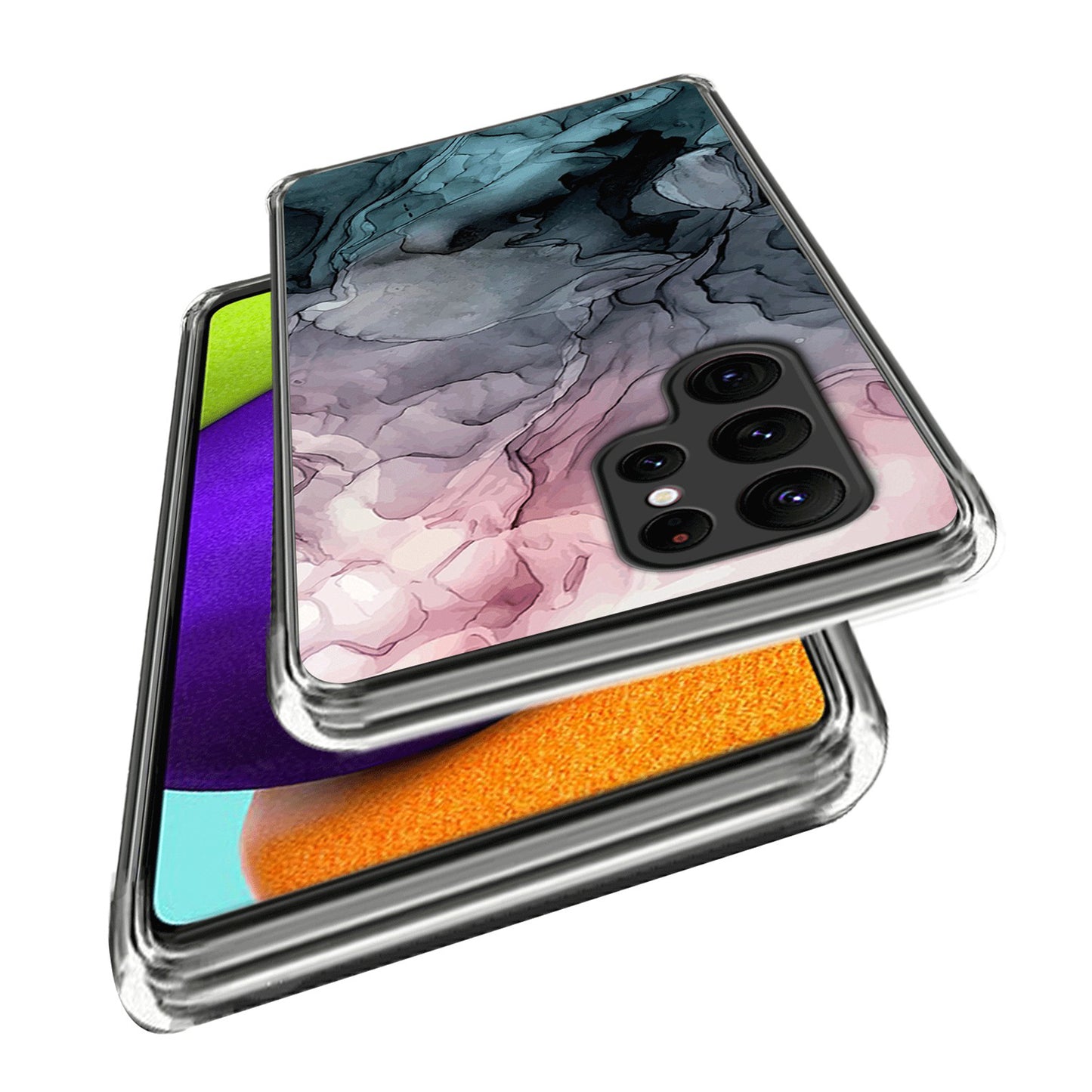 Cell Phone Case for Samsung Galaxy S24 Ultra Shell Abstract Marble Printed IMD TPU Cover - Style G