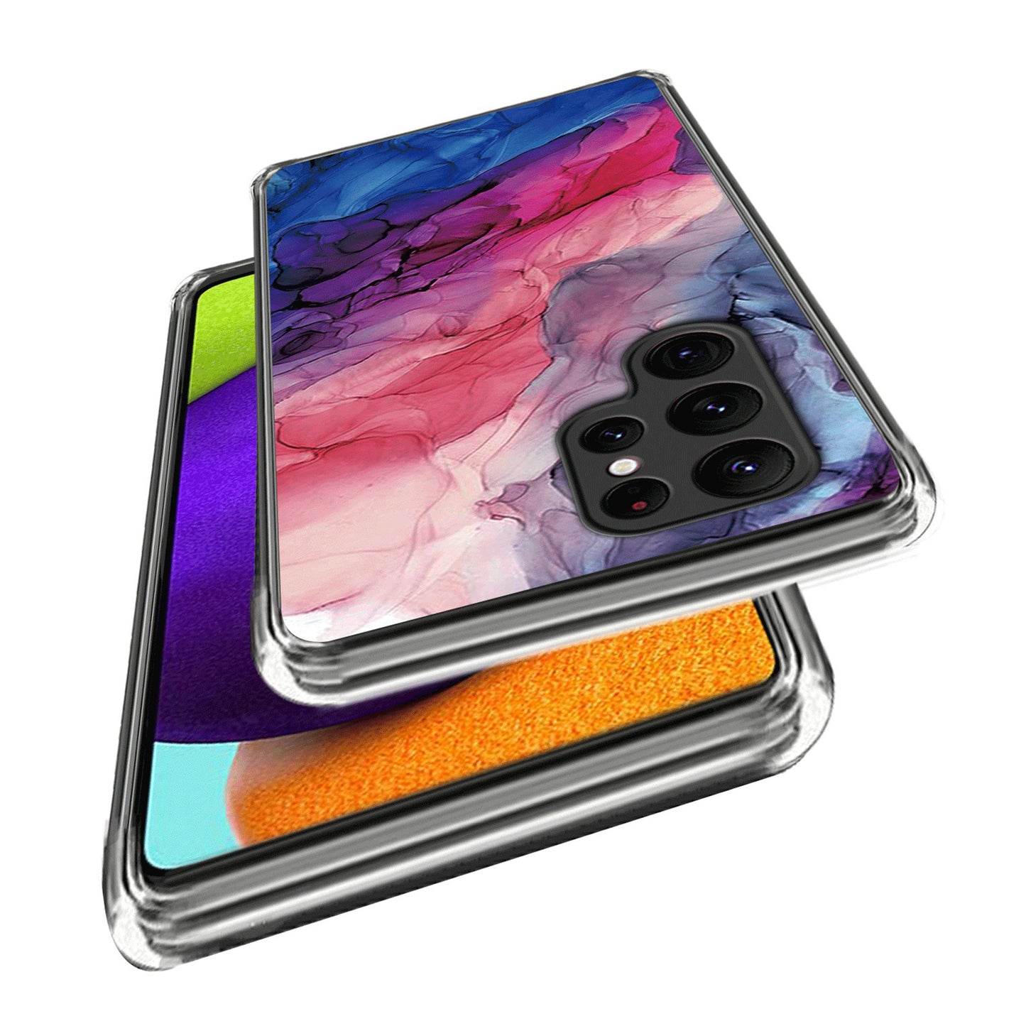Cell Phone Case for Samsung Galaxy S24 Ultra Shell Abstract Marble Printed IMD TPU Cover - Style I
