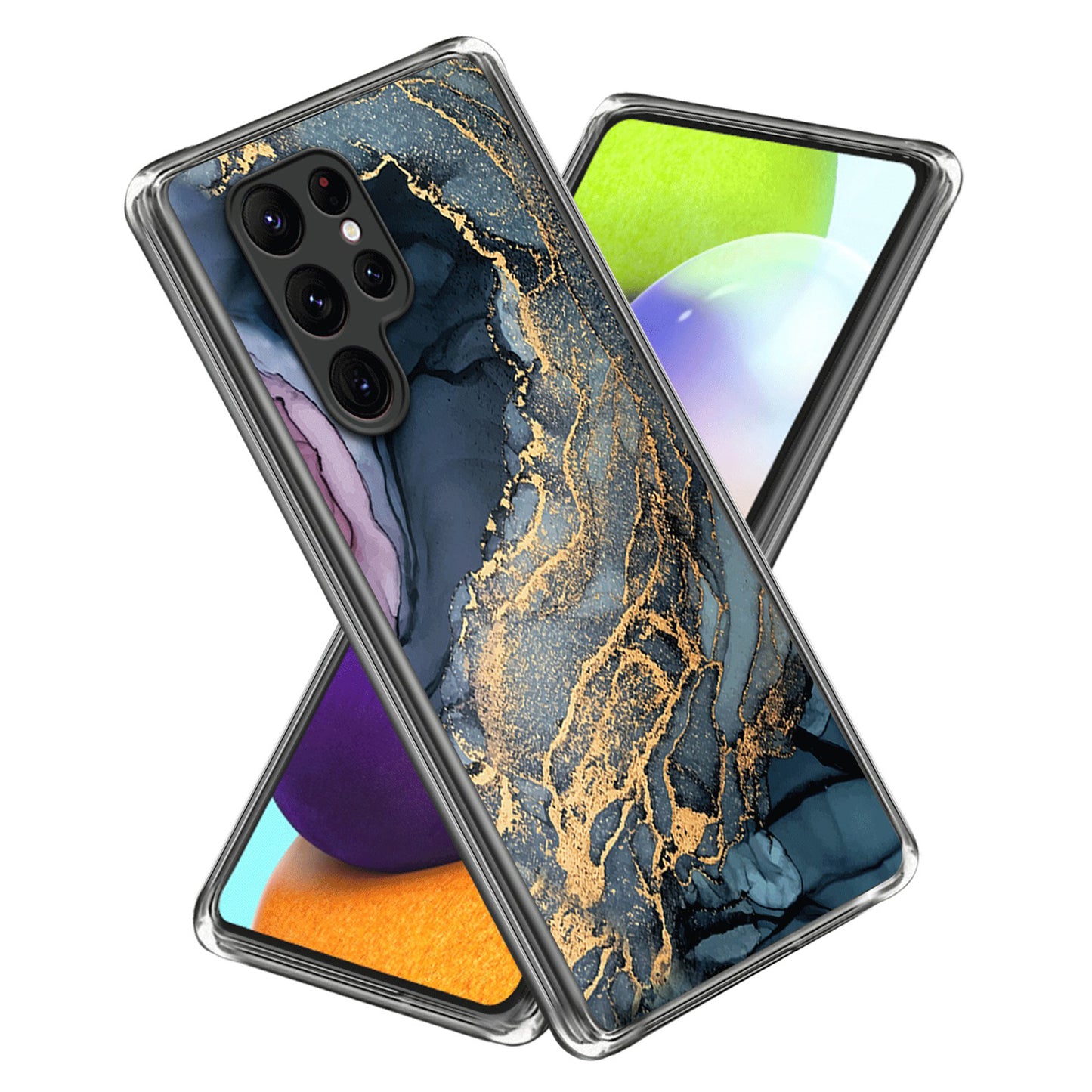 Cell Phone Case for Samsung Galaxy S24 Ultra Shell Abstract Marble Printed IMD TPU Cover - Style K