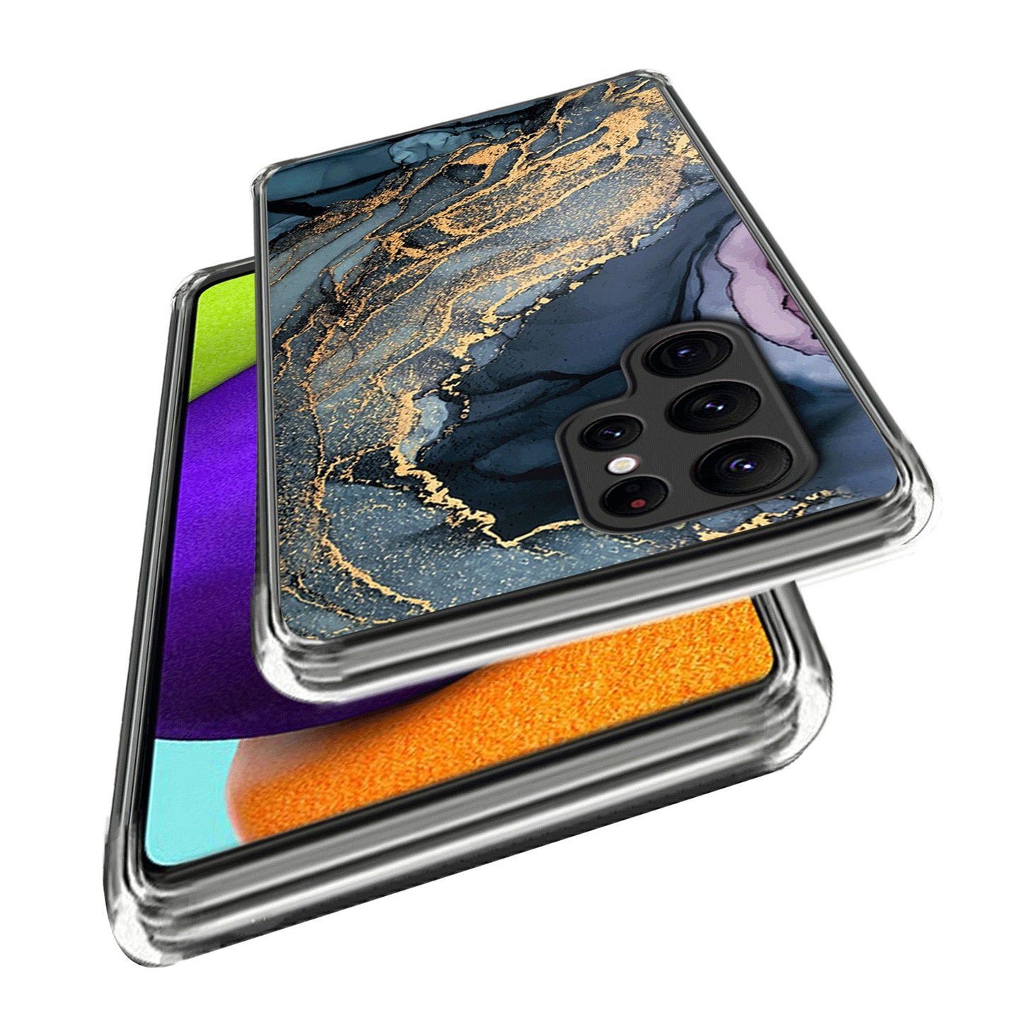Cell Phone Case for Samsung Galaxy S24 Ultra Shell Abstract Marble Printed IMD TPU Cover - Style K