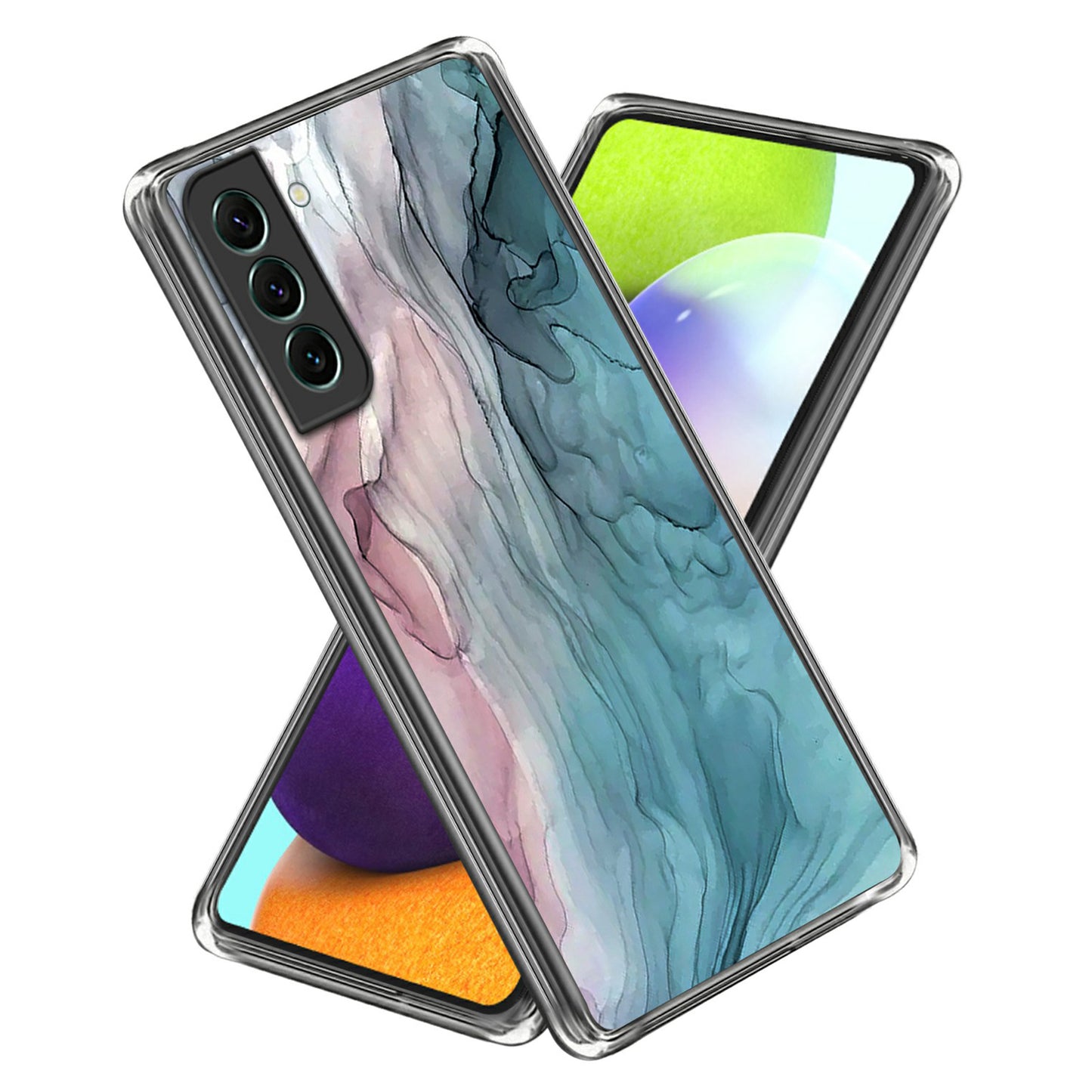 IMD TPU Case for Samsung Galaxy S24 Shell Abstract Marble Printed Anti-Scratch Phone Cover - Style H