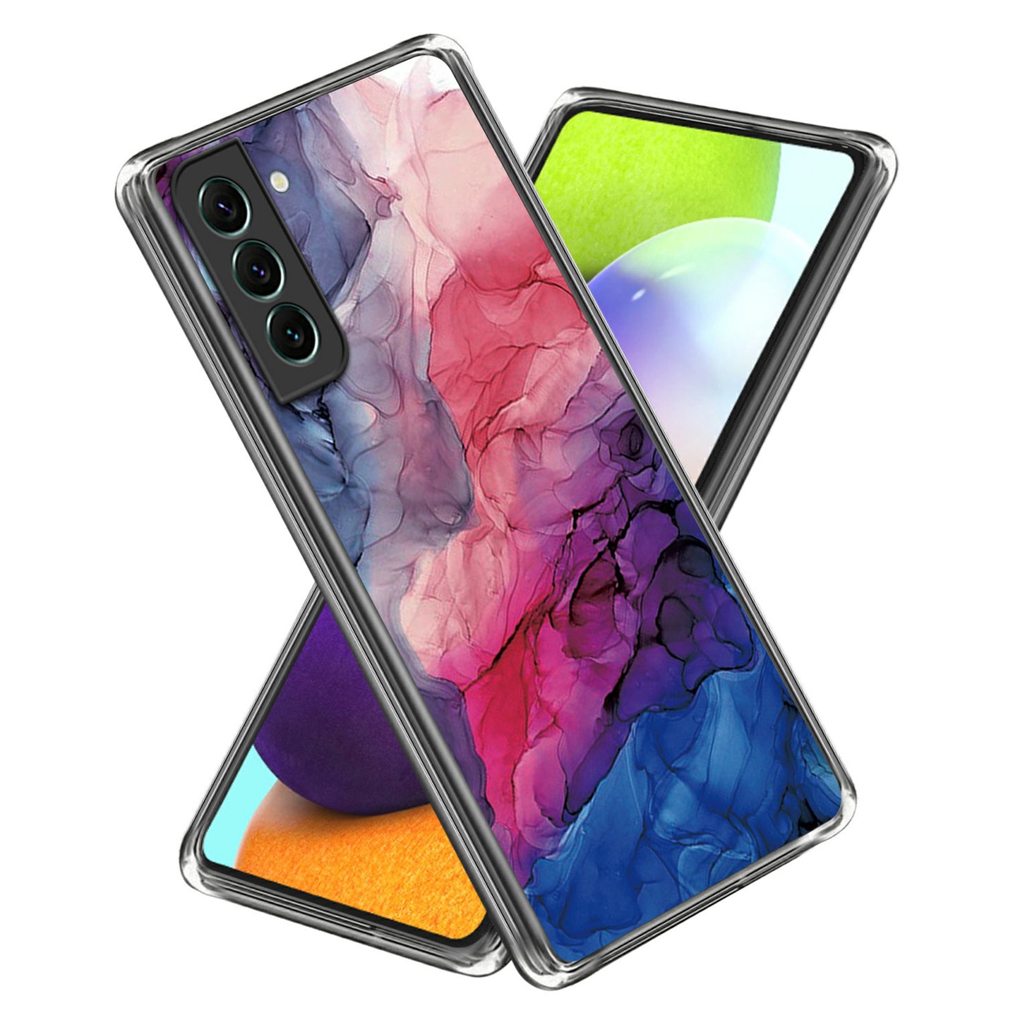 IMD TPU Case for Samsung Galaxy S24 Shell Abstract Marble Printed Anti-Scratch Phone Cover - Style I