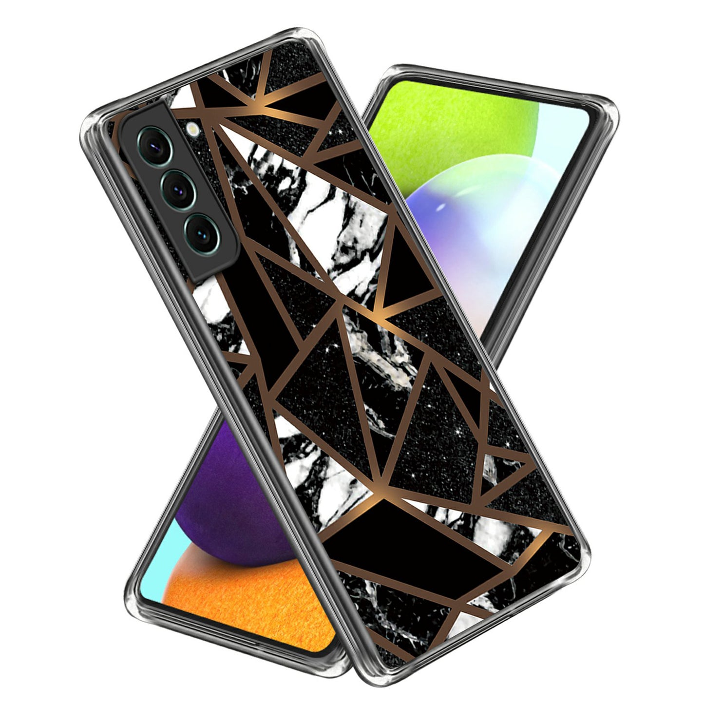 For Samsung Galaxy S24+ Cell Phone Case Abstract Marble Printed IMD TPU Back Cover -  Style F