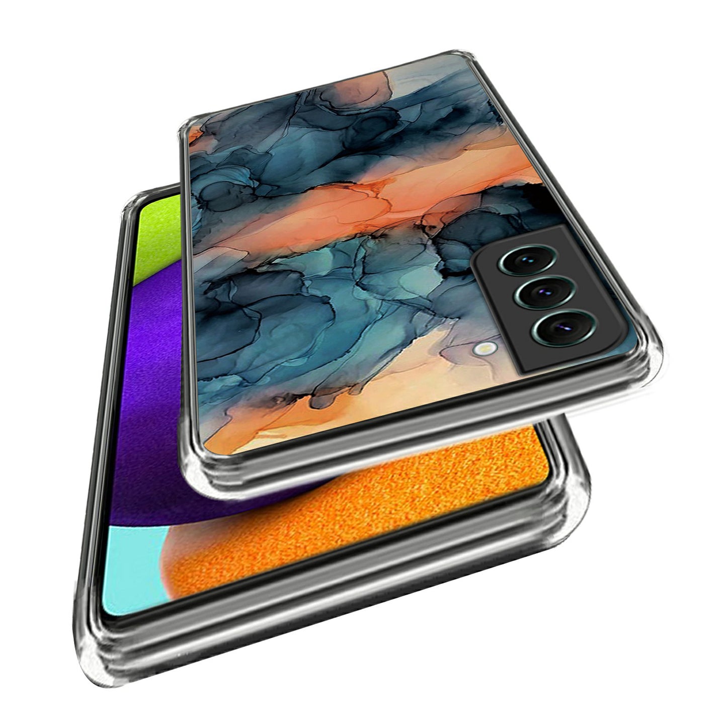 For Samsung Galaxy S24+ Cell Phone Case Abstract Marble Printed IMD TPU Back Cover - Style A