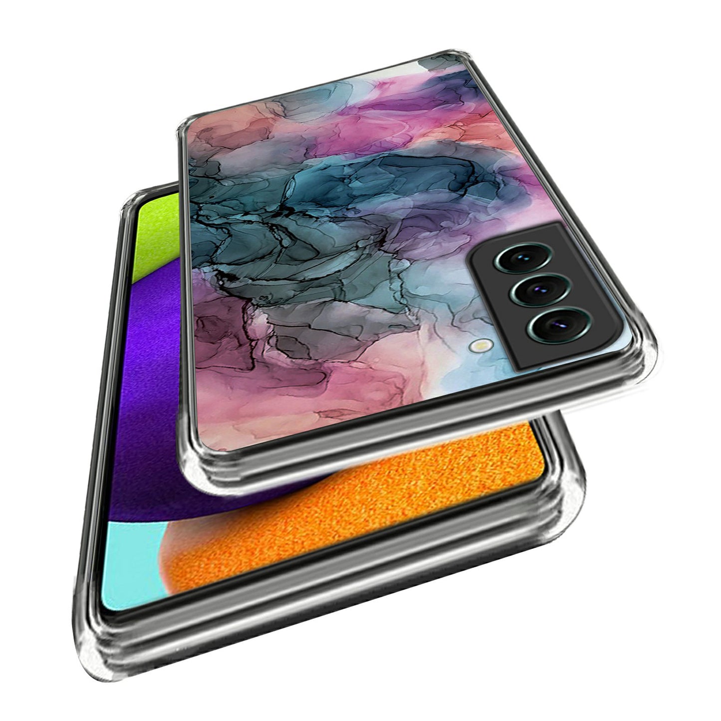 For Samsung Galaxy S24+ Cell Phone Case Abstract Marble Printed IMD TPU Back Cover - Style B