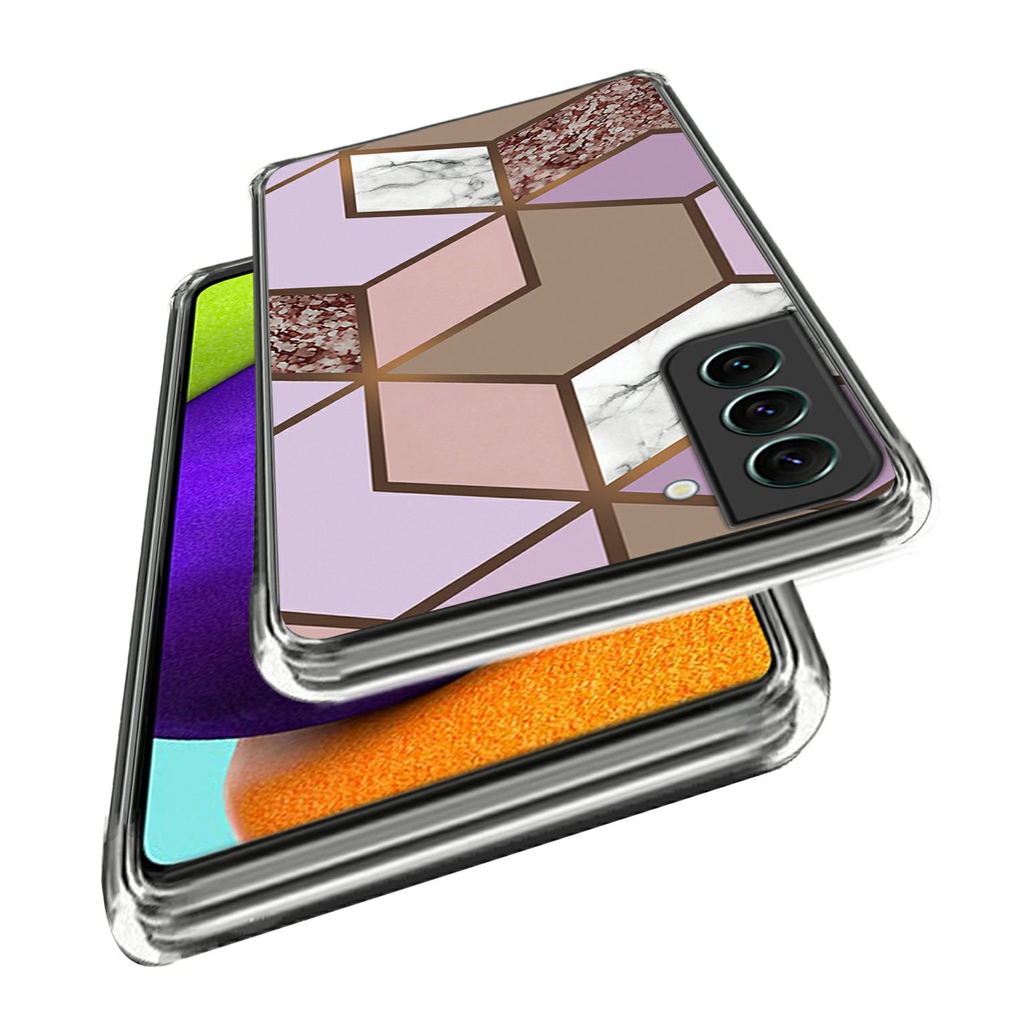 For Samsung Galaxy S24+ Cell Phone Case Abstract Marble Printed IMD TPU Back Cover - Style C