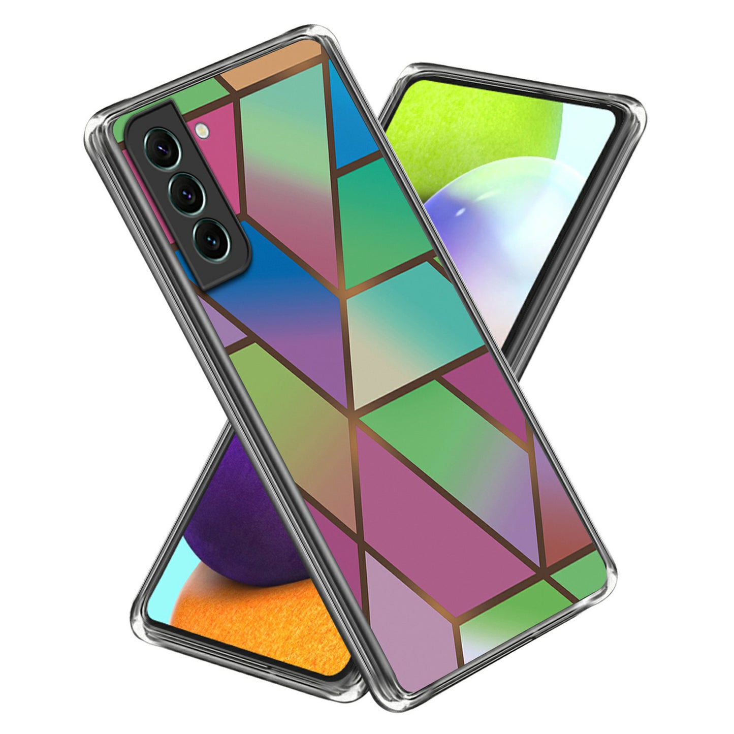 For Samsung Galaxy S24+ Cell Phone Case Abstract Marble Printed IMD TPU Back Cover - Style E
