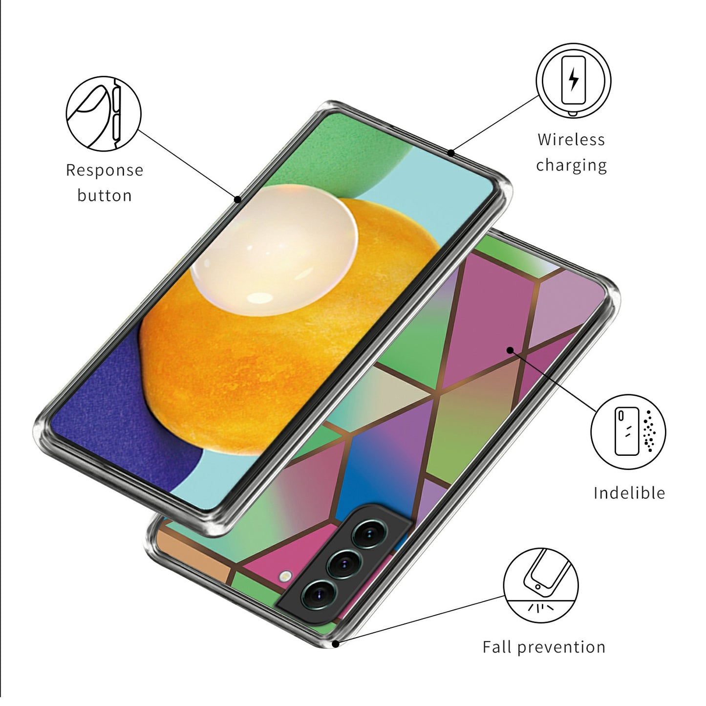 For Samsung Galaxy S24+ Cell Phone Case Abstract Marble Printed IMD TPU Back Cover - Style E