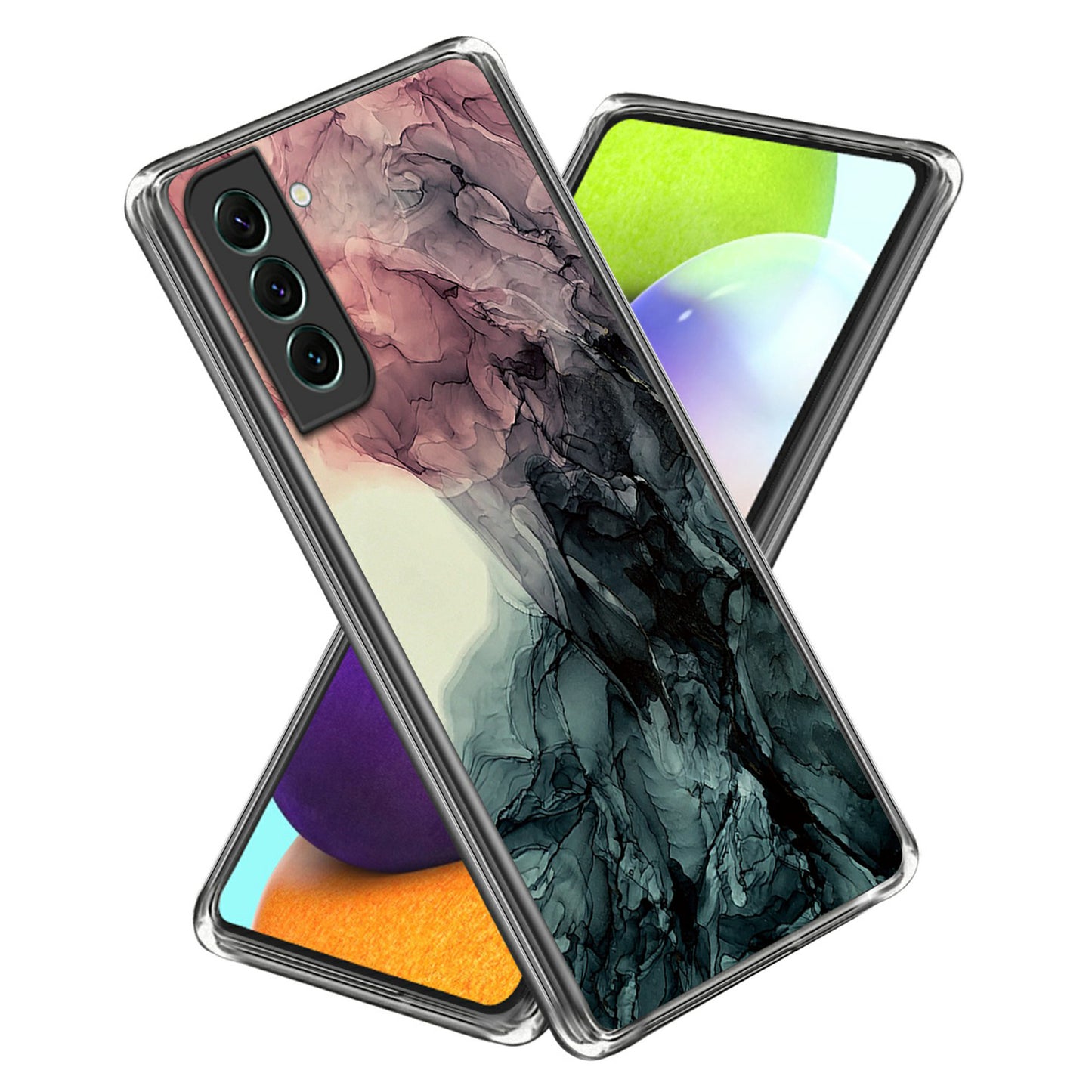 For Samsung Galaxy S24+ Cell Phone Case Abstract Marble Printed IMD TPU Back Cover - Style J