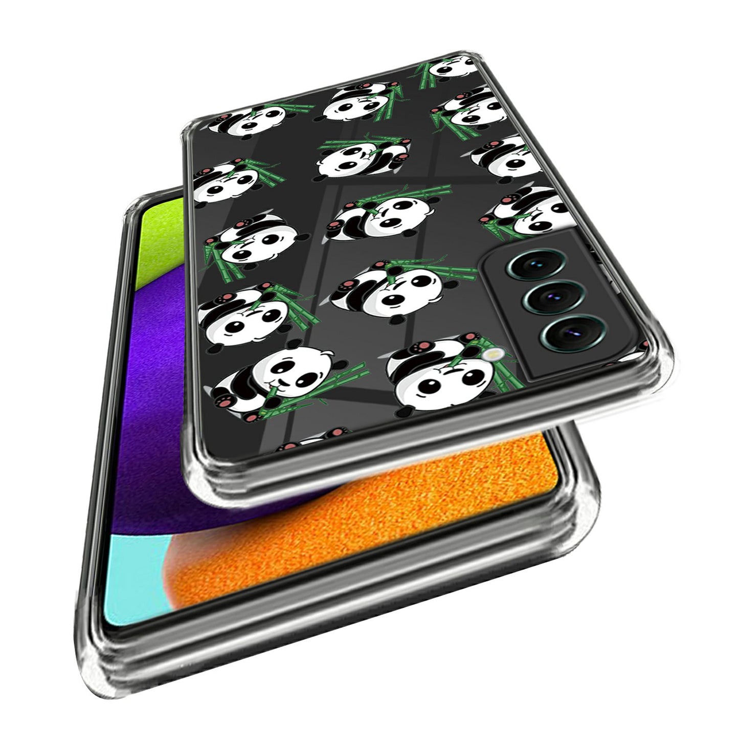 For Samsung Galaxy S24 Phone Case IMD Pattern Design Anti-scratch TPU Cover - Pandas