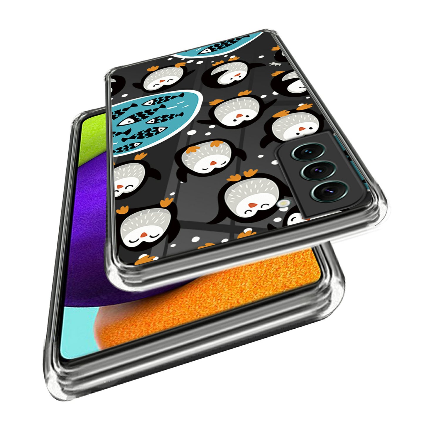 For Samsung Galaxy S24 Phone Case IMD Pattern Design Anti-scratch TPU Cover - Penguins