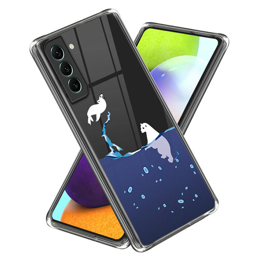 For Samsung Galaxy S24 Phone Case IMD Pattern Design Anti-scratch TPU Cover - Polar Bear