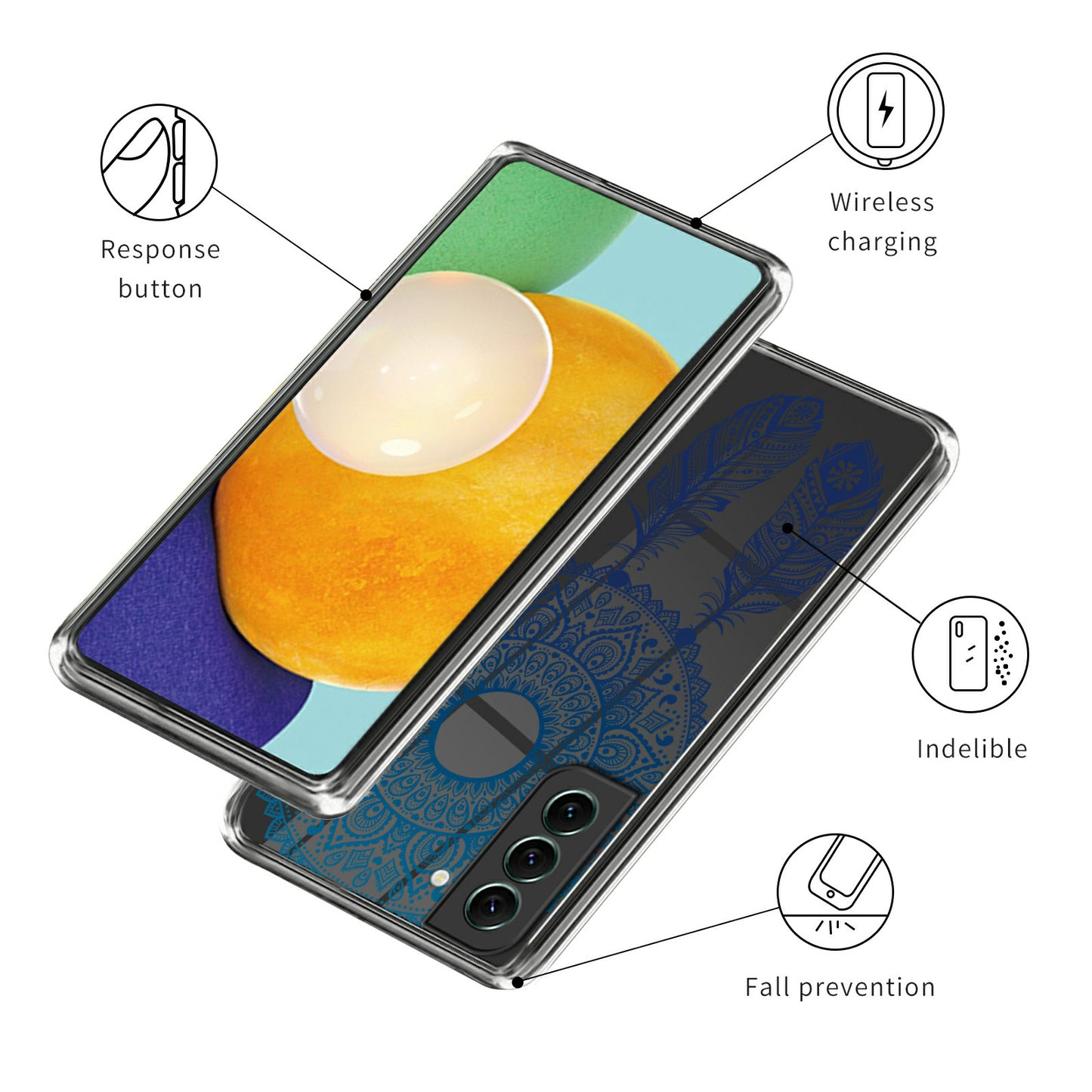 For Samsung Galaxy S24 Phone Case IMD Pattern Design Anti-scratch TPU Cover - Dream Catcher