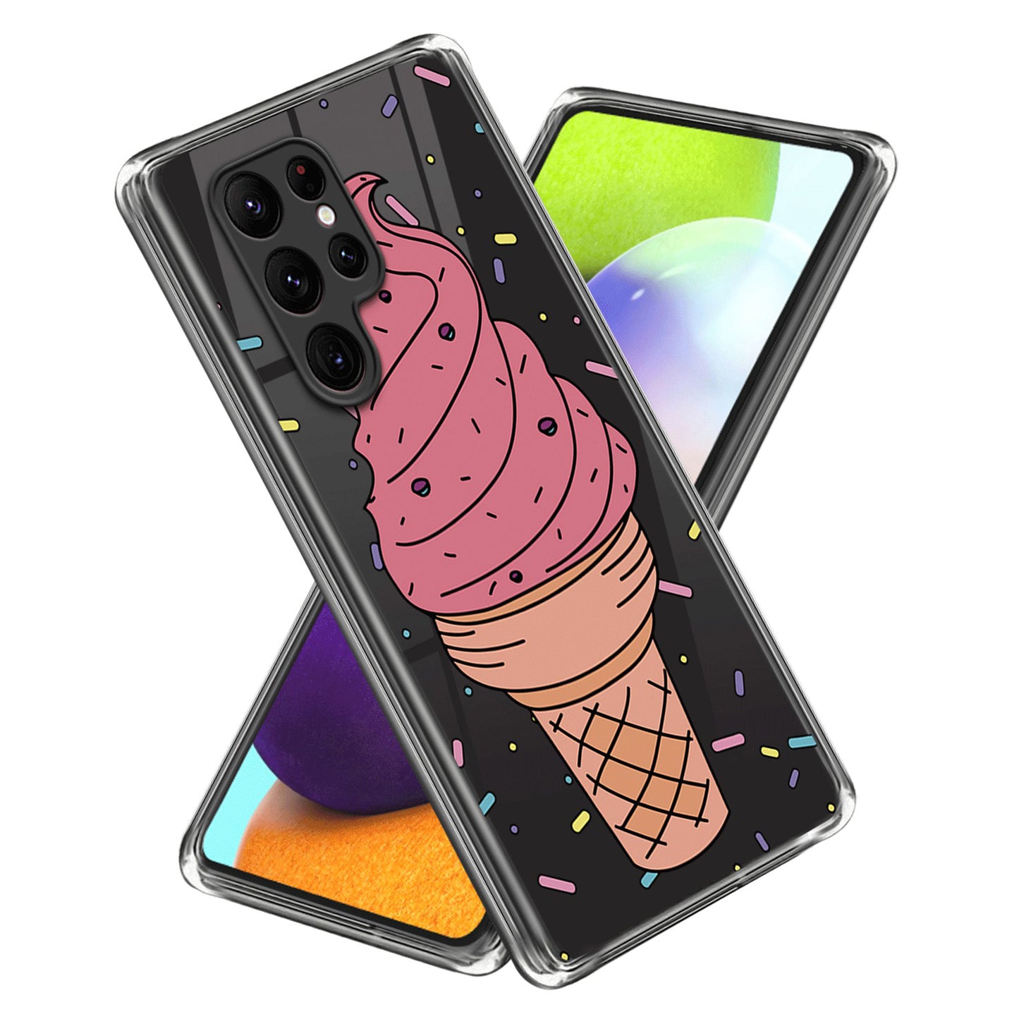 For Samsung Galaxy S24 Ultra Pattern Phone Case Flexible TPU Shockproof Cover - Ice Cream