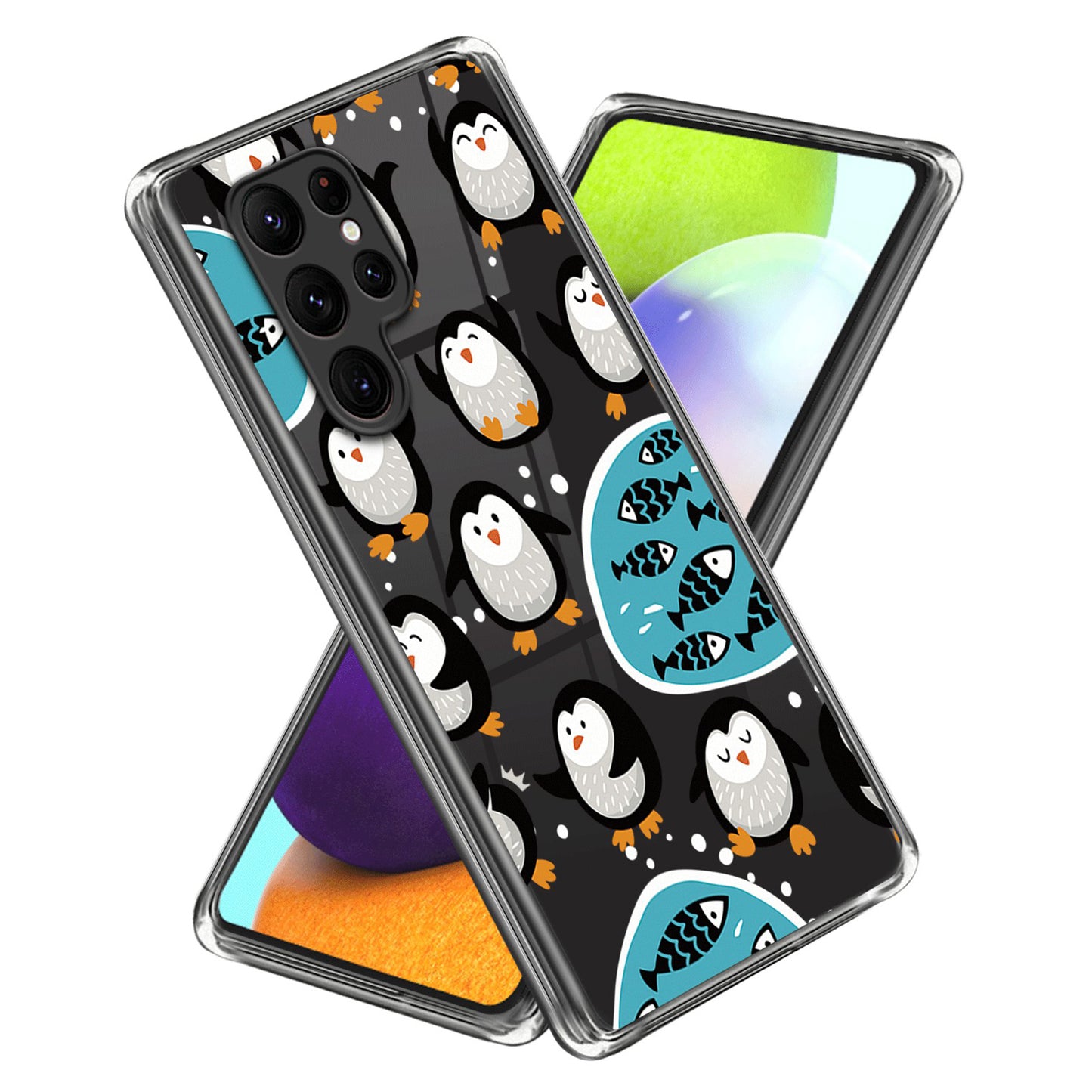 For Samsung Galaxy S24 Ultra Pattern Phone Case Flexible TPU Shockproof Cover - Penguins