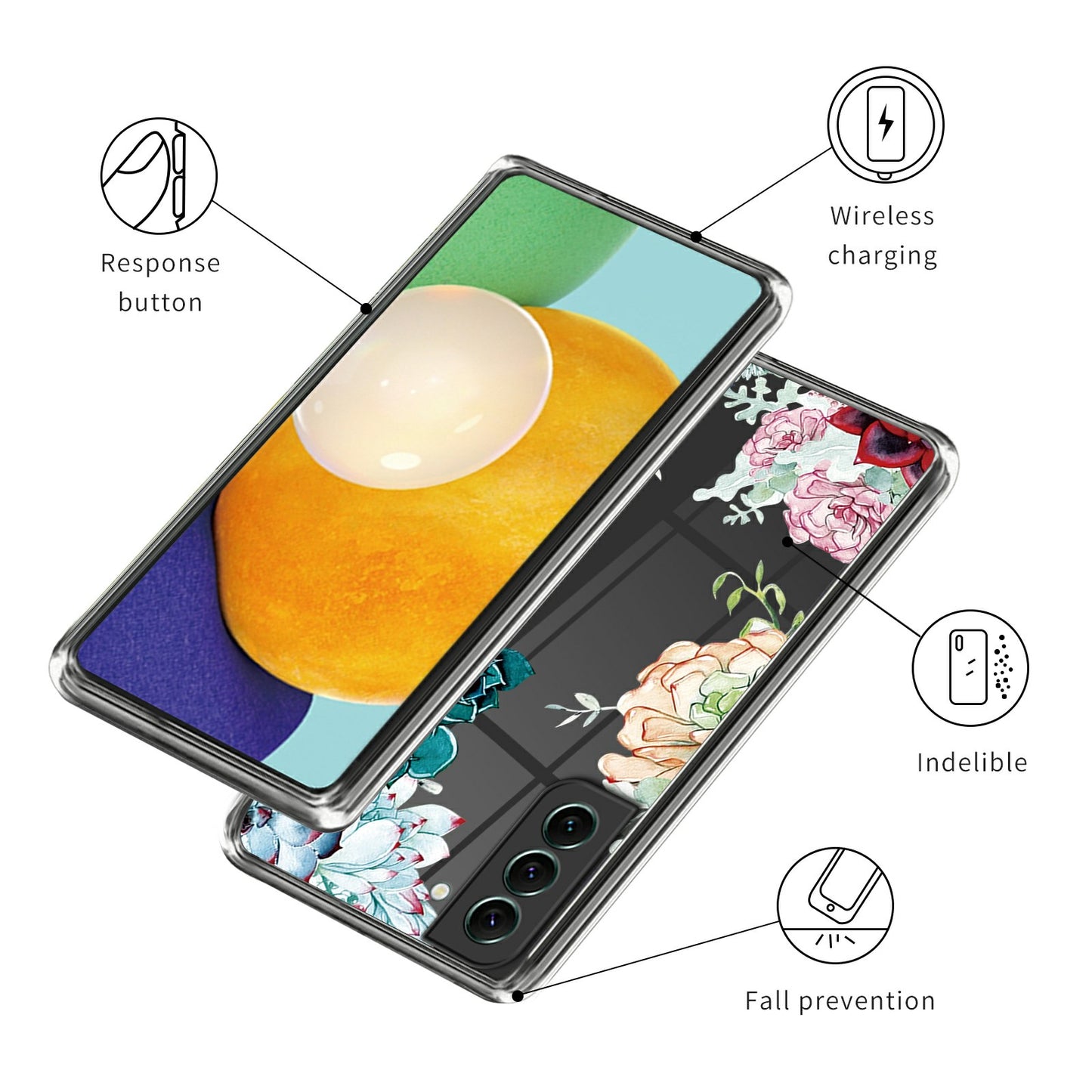 For Samsung Galaxy S24+ Pattern Case Flexible Slim Thin TPU Phone Cover - Succulent Plant