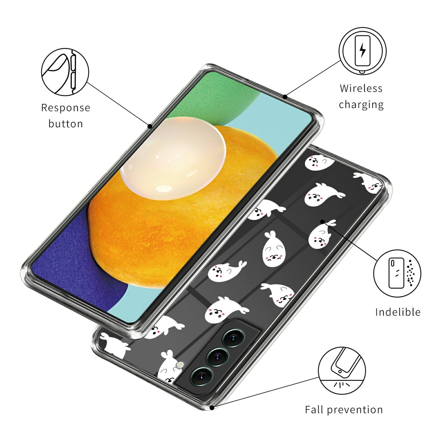 For Samsung Galaxy S24+ Pattern Case Flexible Slim Thin TPU Phone Cover - Seals