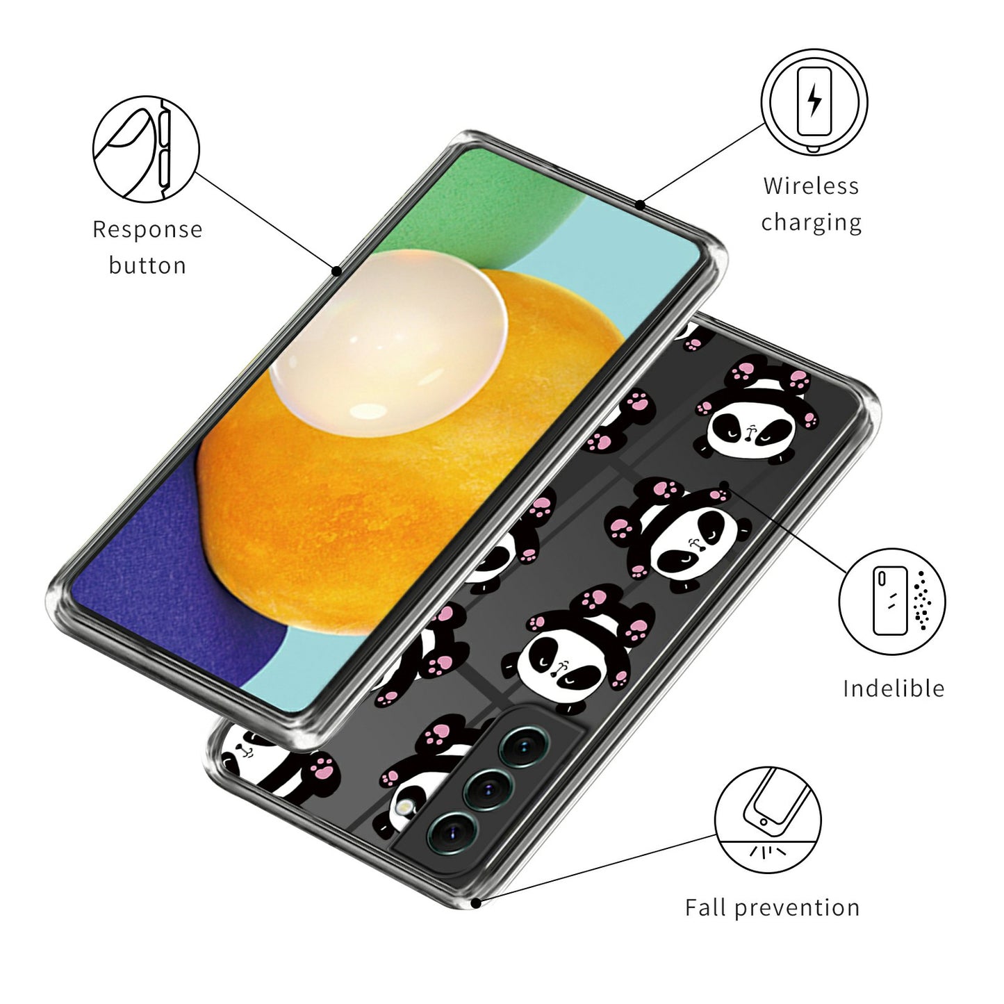 For Samsung Galaxy S24+ Pattern Case Flexible Slim Thin TPU Phone Cover - Pandas