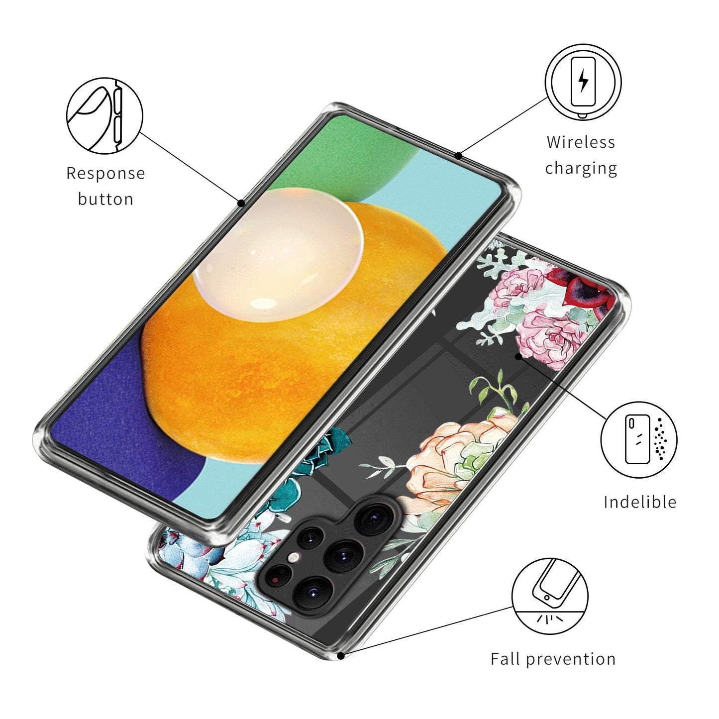 For Samsung Galaxy S24 Ultra Pattern Case Anti-Drop Soft TPU Phone Cover - Succulent Plant