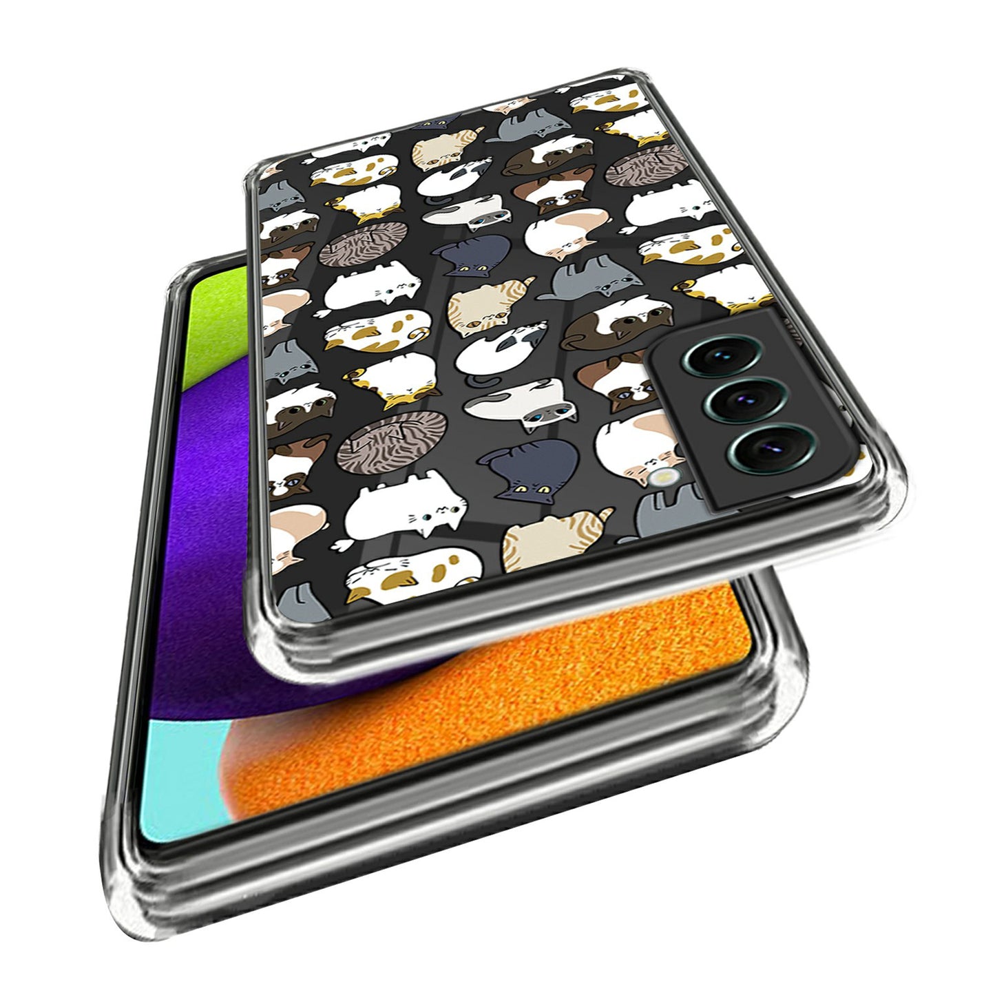 For Samsung Galaxy S24 TPU Phone Case IMD Pattern Slim Fit Protective Cover - Cats