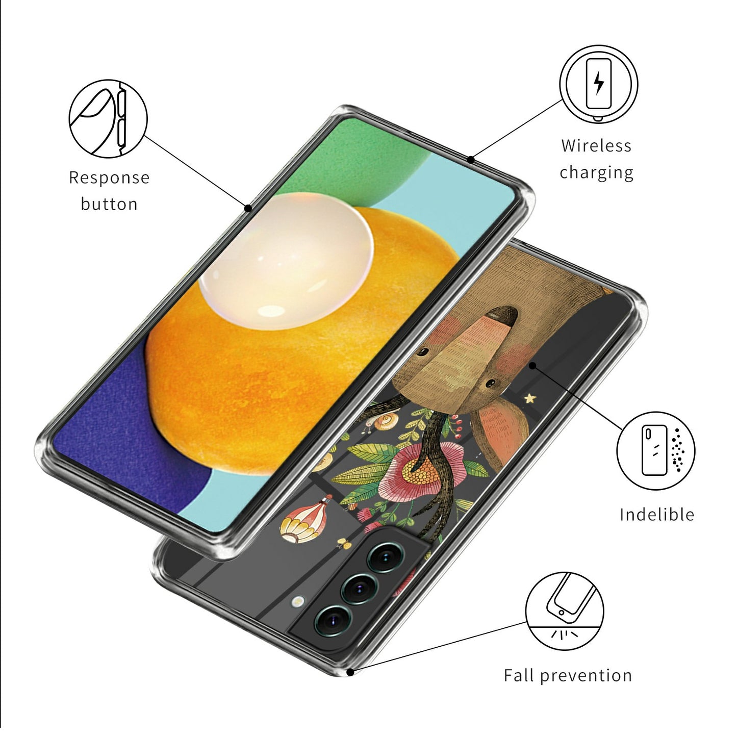 For Samsung Galaxy S24 TPU Phone Case IMD Pattern Slim Fit Protective Cover - Deer