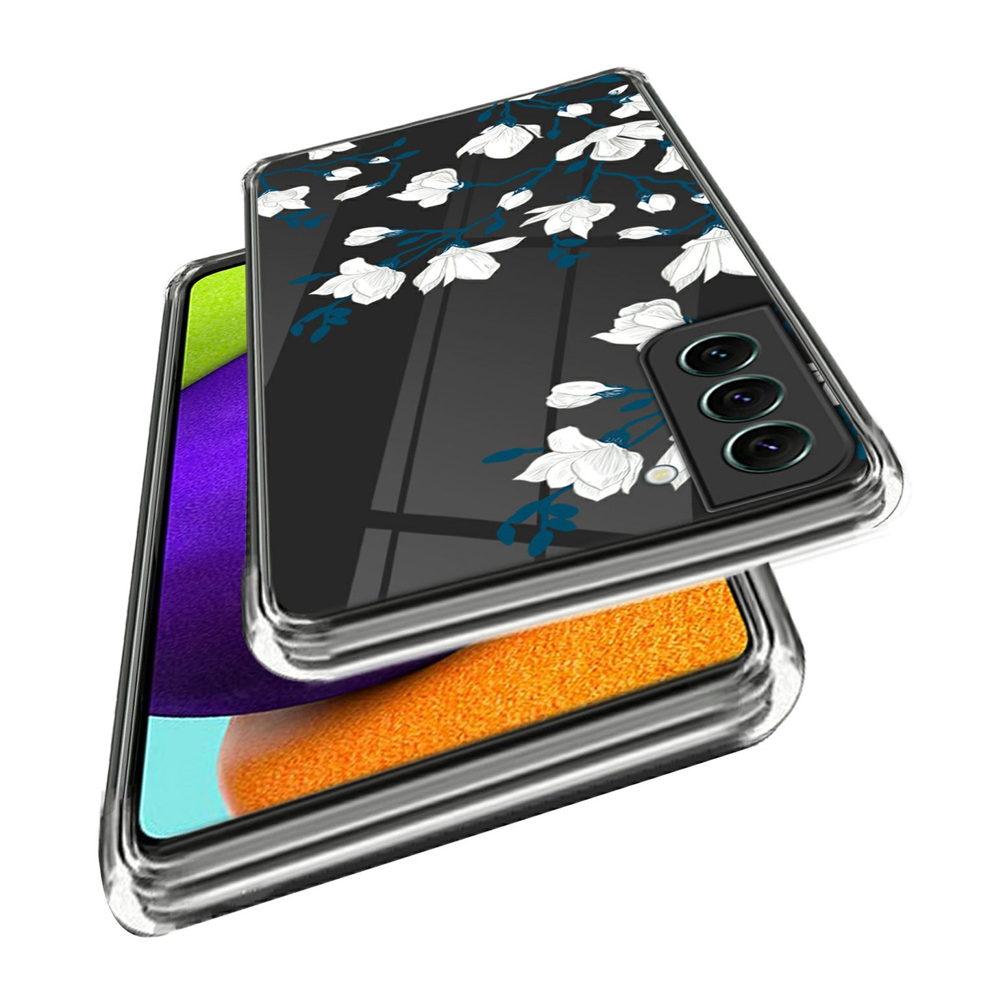 For Samsung Galaxy S24 TPU Phone Case IMD Pattern Slim Fit Protective Cover - Magnolias