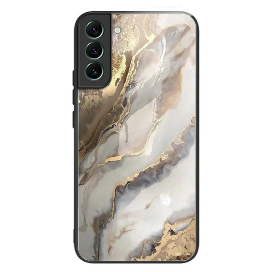 For Samsung Galaxy S24 Phone Case Tempered Glass+TPU Pattern Printed Back Cover - Alchemical Marble