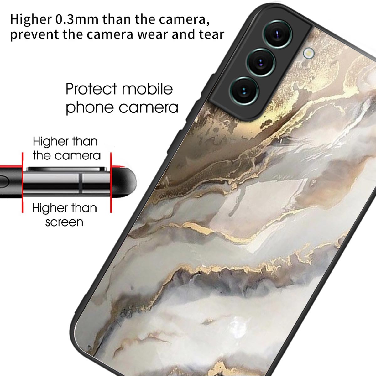 For Samsung Galaxy S24 Phone Case Tempered Glass+TPU Pattern Printed Back Cover - Alchemical Marble