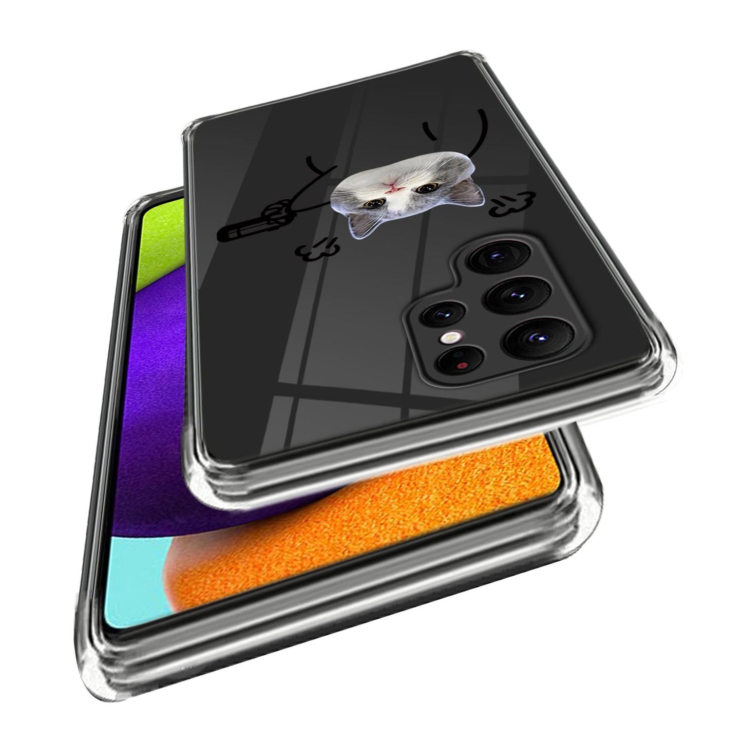 For Samsung Galaxy S24 Ultra Phone Case Pattern Printing Soft TPU Cover - Cat with a Gun