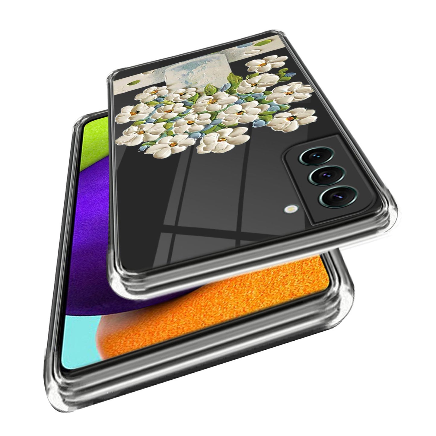 For Samsung Galaxy S24+ TPU Case Anti-scratch Pattern Printing Phone Cover - Oil Painting White Flower