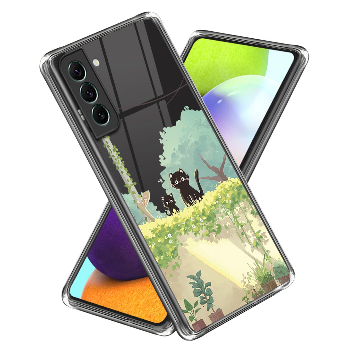For Samsung Galaxy S24+ TPU Case Anti-scratch Pattern Printing Phone Cover - Two Cats
