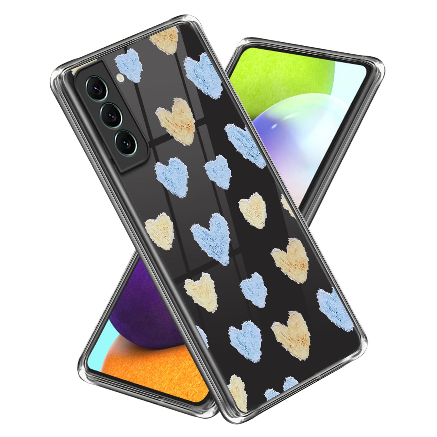 For Samsung Galaxy S24 TPU Case Pattern Printing Anti-scratch Phone Cover - Yellow / Blue Love