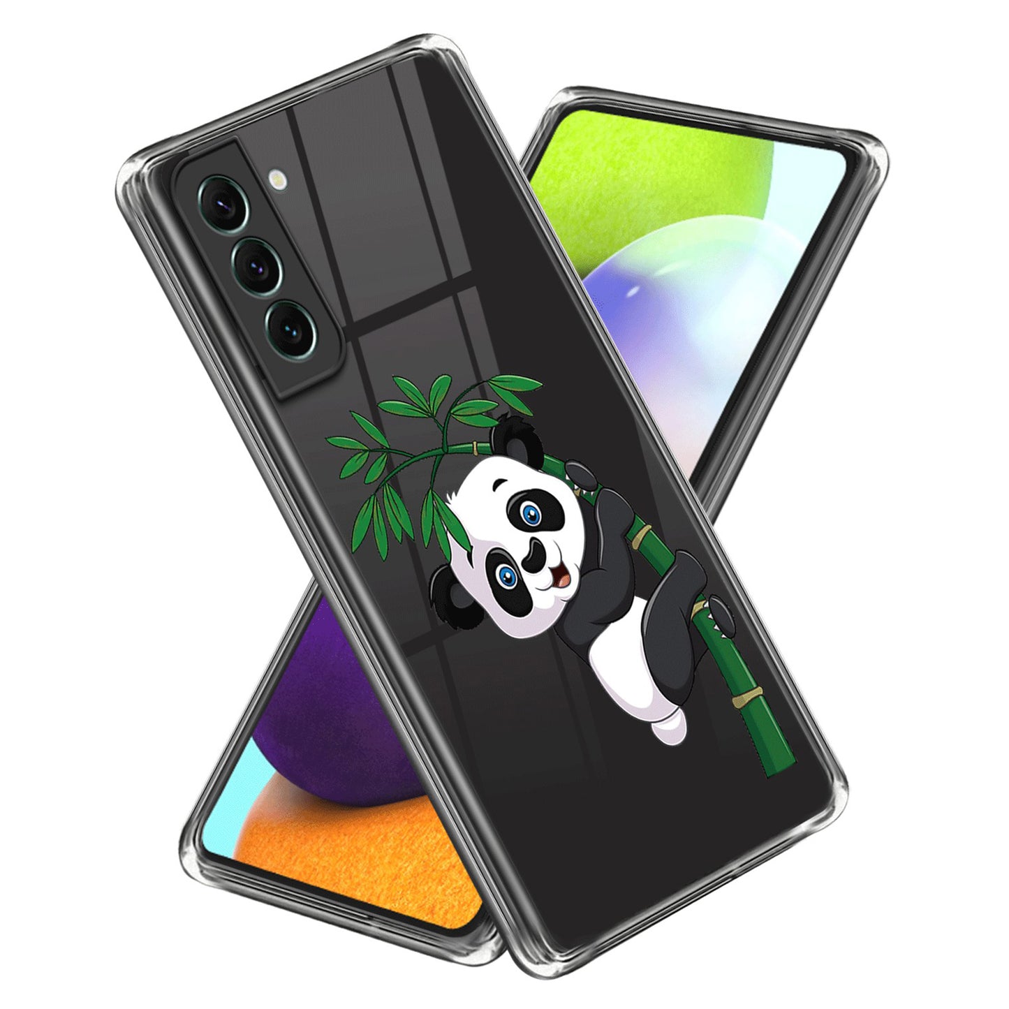 For Samsung Galaxy S24+ Case Pattern Printing TPU Cover Phone Protective Case - Panda and Bamboo