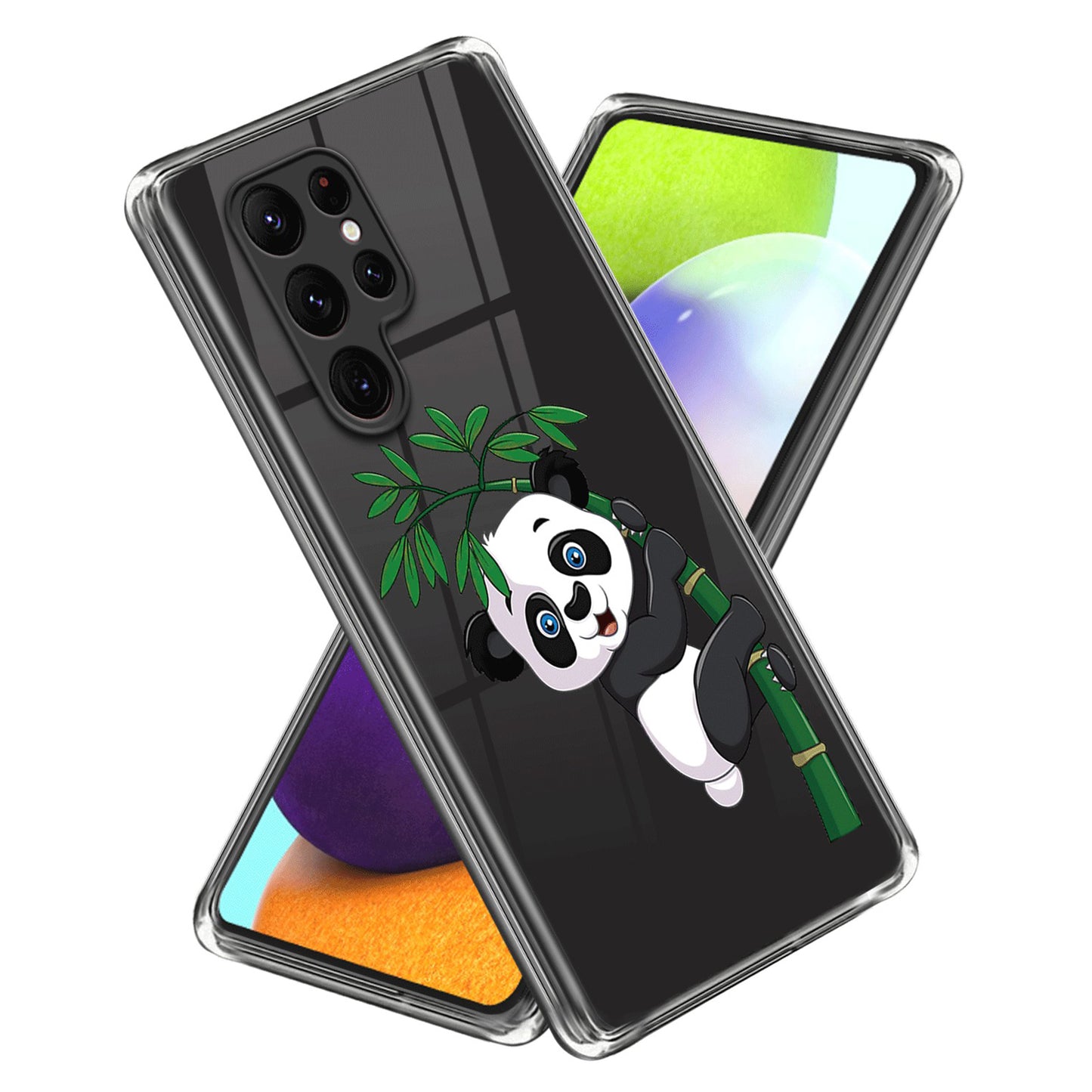 For Samsung Galaxy S24 Ultra Case Anti-scratch TPU Back Cover with Pattern Printing - Panda and Bamboo