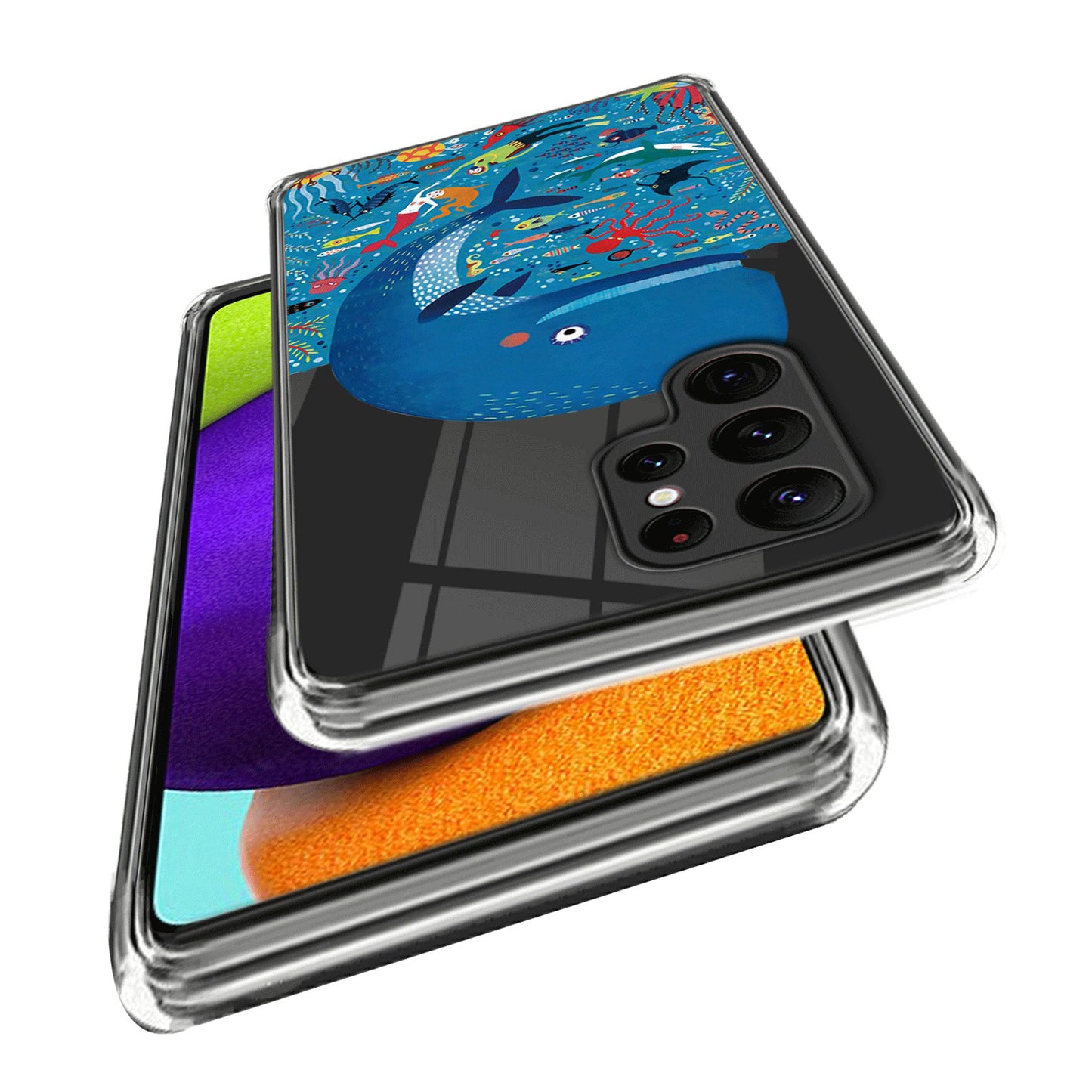 For Samsung Galaxy S24 Ultra Case Anti-scratch TPU Back Cover with Pattern Printing - Whale