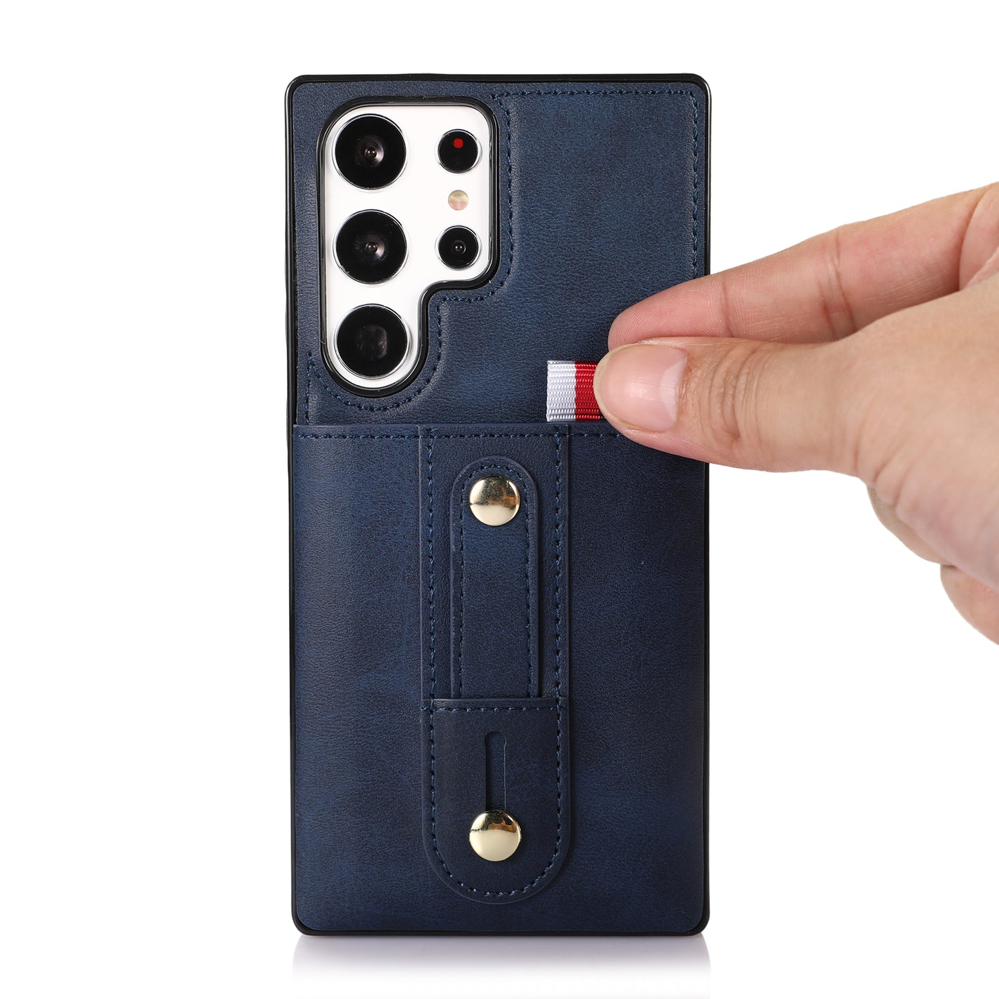 For Samsung Galaxy S24 Ultra Phone Case Anti-drop Retro PU Leather Coated TPU Card Slots Cover - Blue