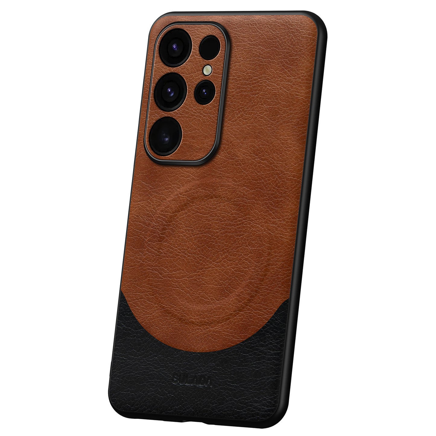 SULADA Magnetic Series for Samsung Galaxy S24 Ultra Case Leather Coating Protective Cover Compatible with MagSafe  - Brown