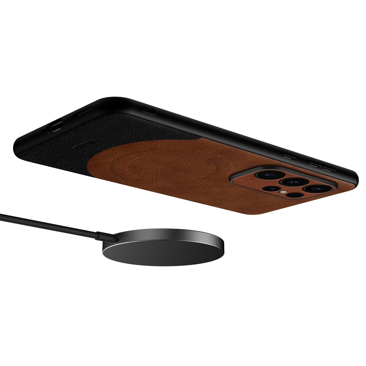 SULADA Magnetic Series for Samsung Galaxy S24 Ultra Case Leather Coating Protective Cover Compatible with MagSafe  - Brown