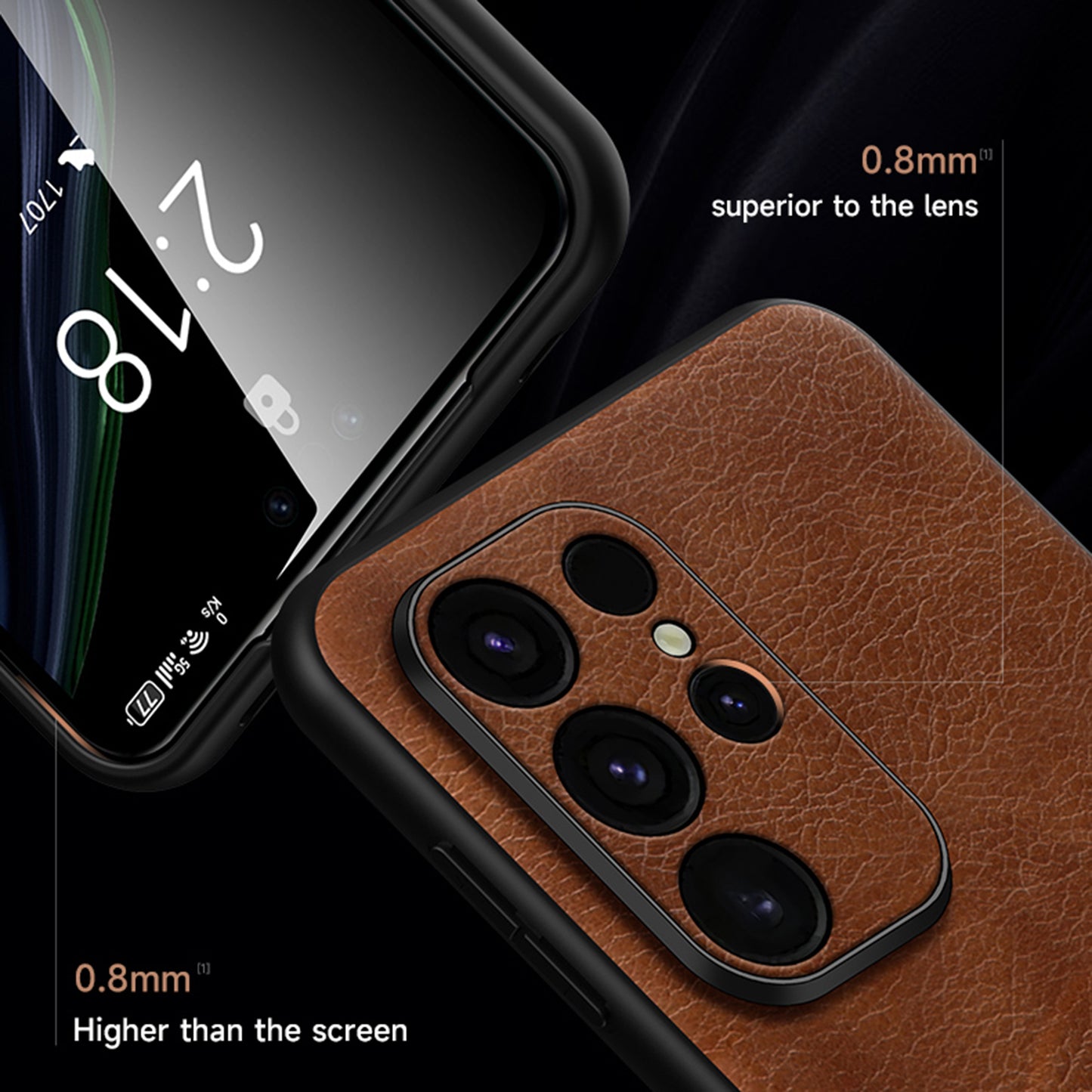 SULADA Magnetic Series for Samsung Galaxy S24 Ultra Case Leather Coating Protective Cover Compatible with MagSafe  - Orange
