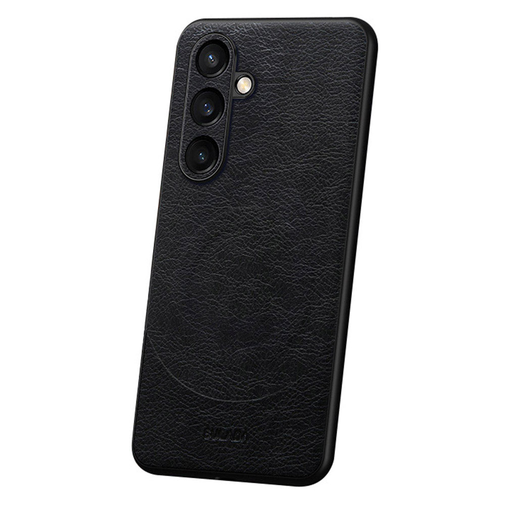 SULADA Magnetic Series for Samsung Galaxy S24+ Case Leather Coated Phone Back Shell Compatible with MagSafe  - Black