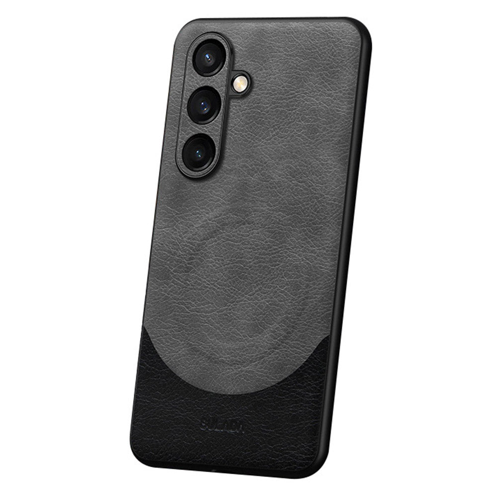 SULADA Magnetic Series for Samsung Galaxy S24+ Case Leather Coated Phone Back Shell Compatible with MagSafe  - Grey