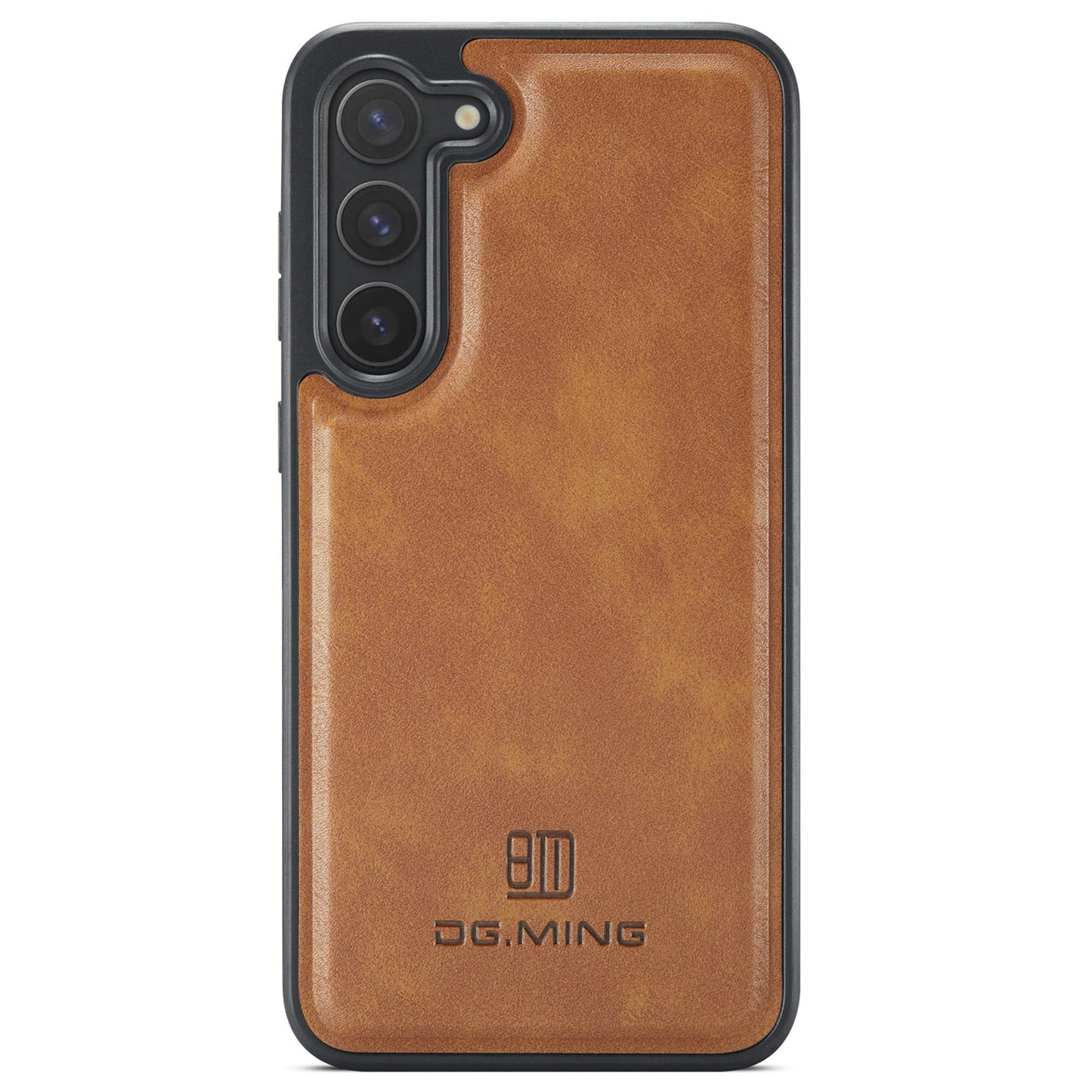 DG.MING For Samsung Galaxy S24 Case Anti-drop PU Leather Coating Phone Back Cover - Brown