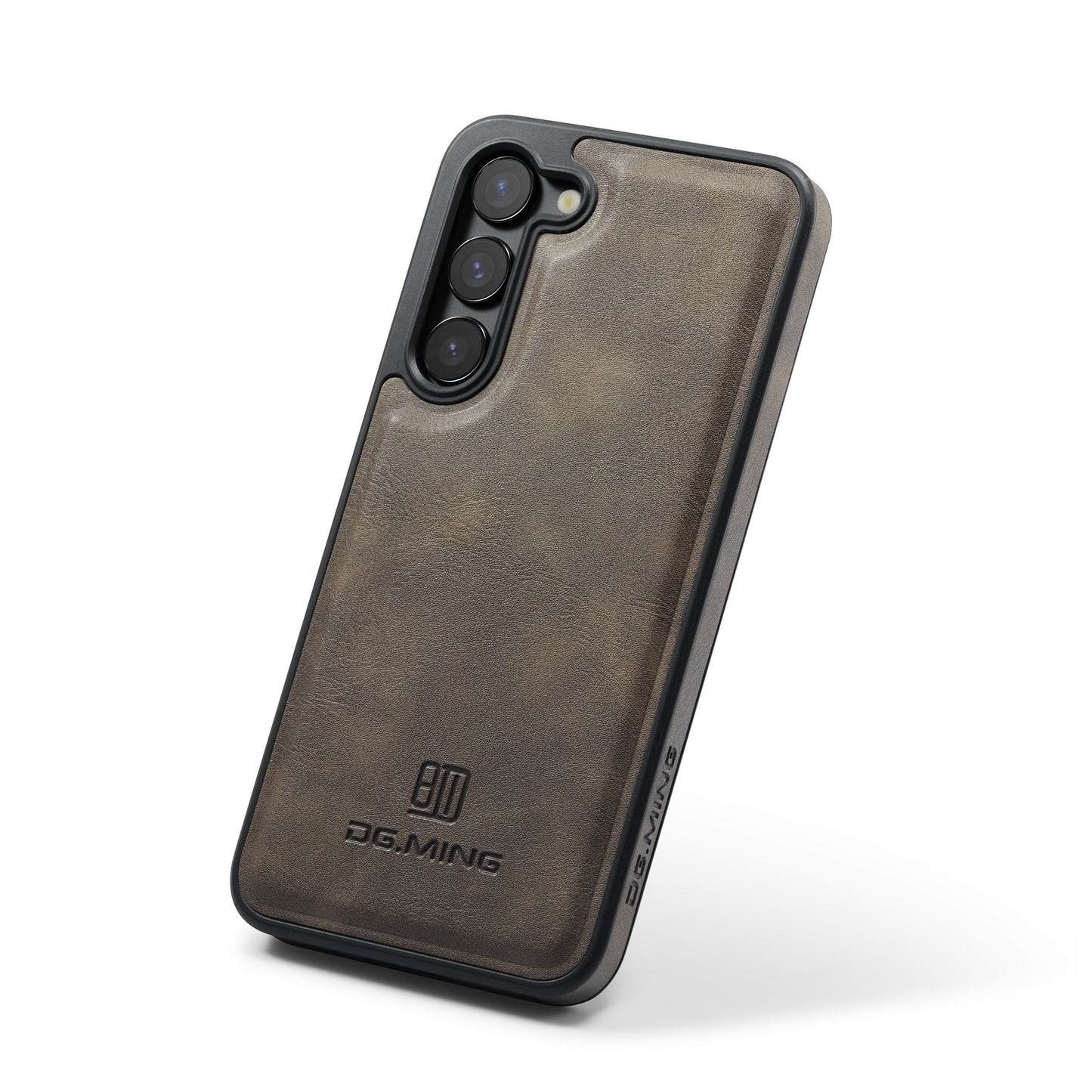DG.MING For Samsung Galaxy S24+ Cell Phone Case Anti-drop PU Leather Coating Cover - Coffee