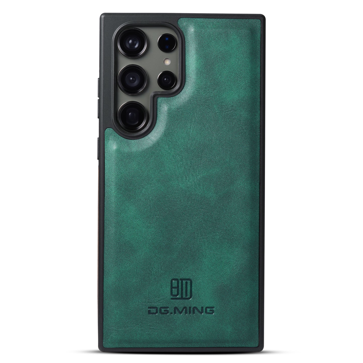 DG.MING For Samsung Galaxy S24 Ultra Phone Case Anti-scratch Side Edge Leather Coating Back Shell - Green