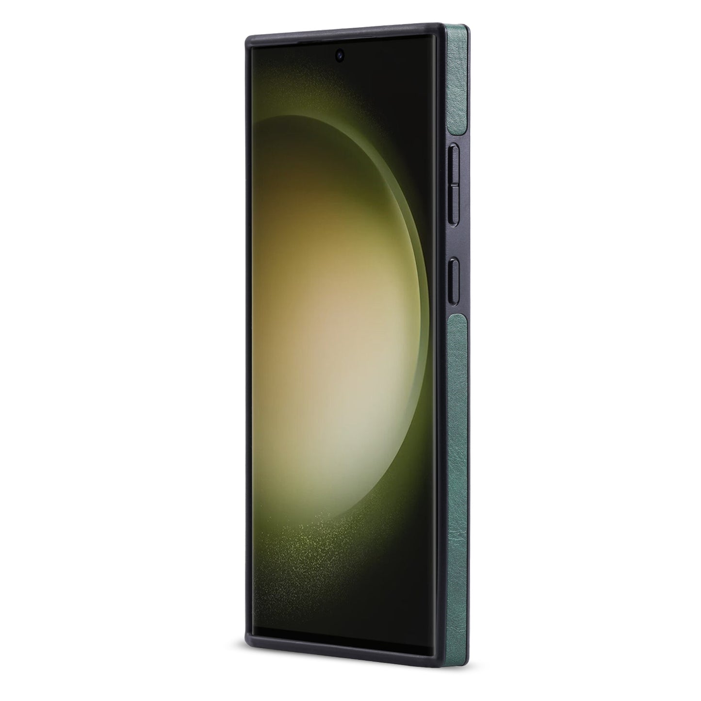 DG.MING For Samsung Galaxy S24 Ultra Phone Case Anti-scratch Side Edge Leather Coating Back Shell - Green