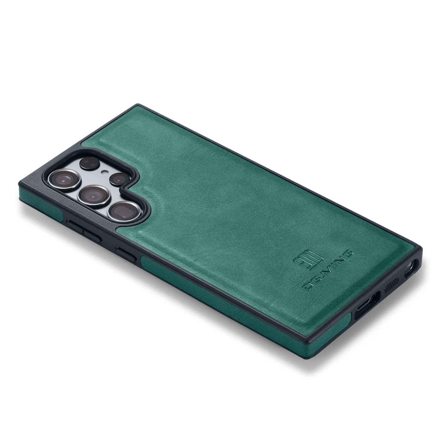 DG.MING For Samsung Galaxy S24 Ultra Phone Case Anti-scratch Side Edge Leather Coating Back Shell - Green